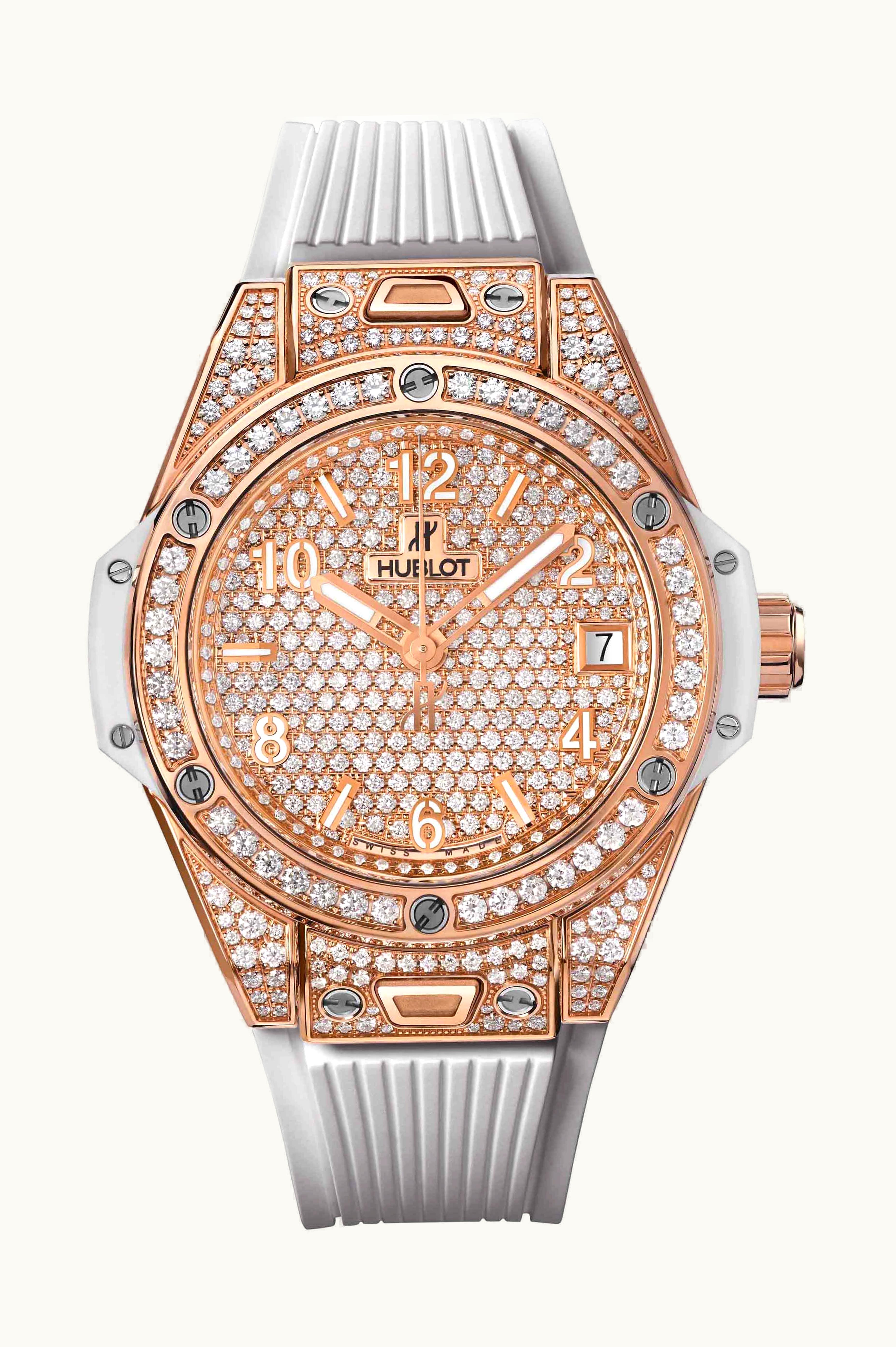 Hublot Big Bang One Click King Gold White Full Pavé