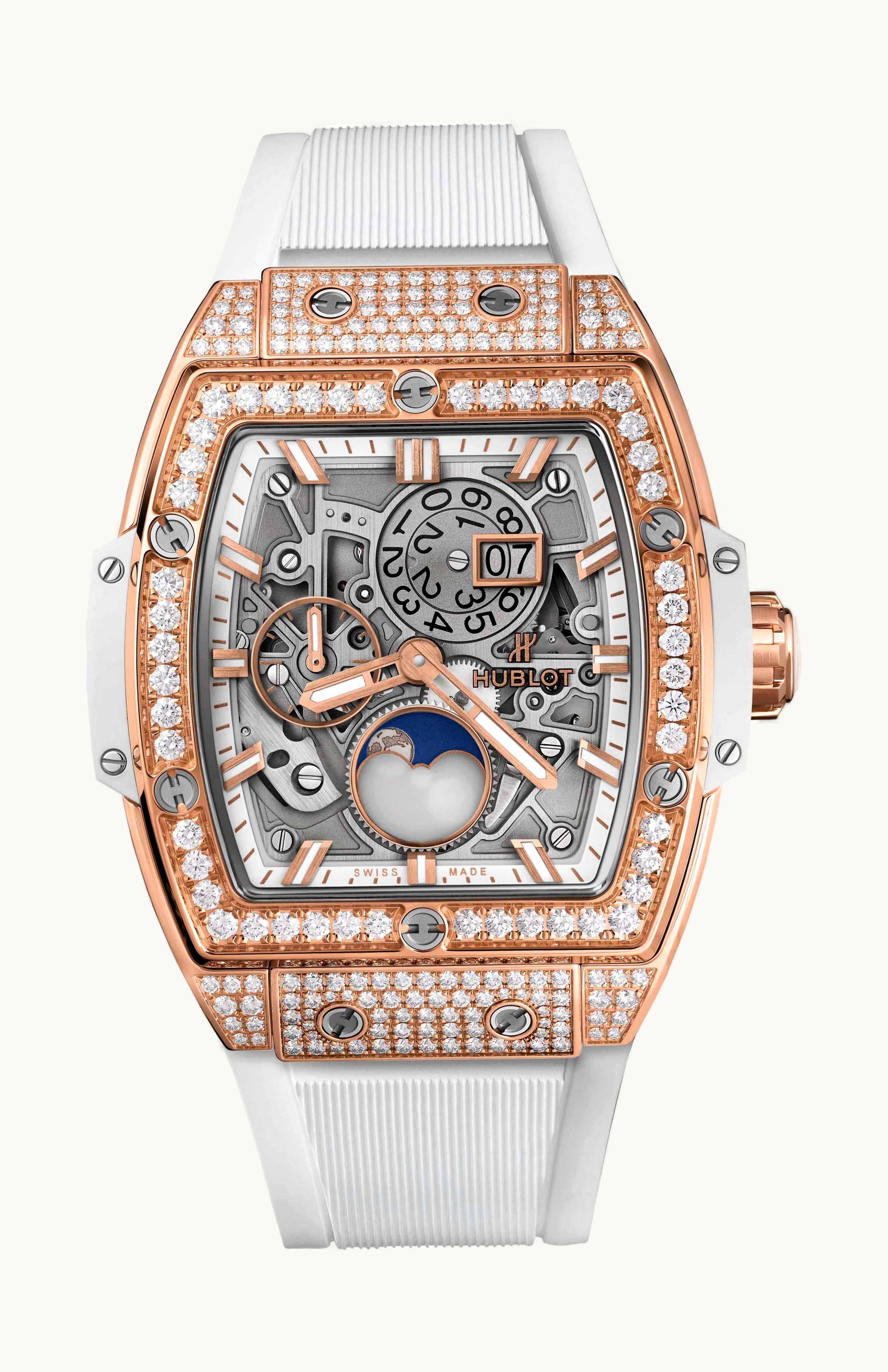 Hublot Spirit Of Big Bang Moonphase King Gold White Pavé