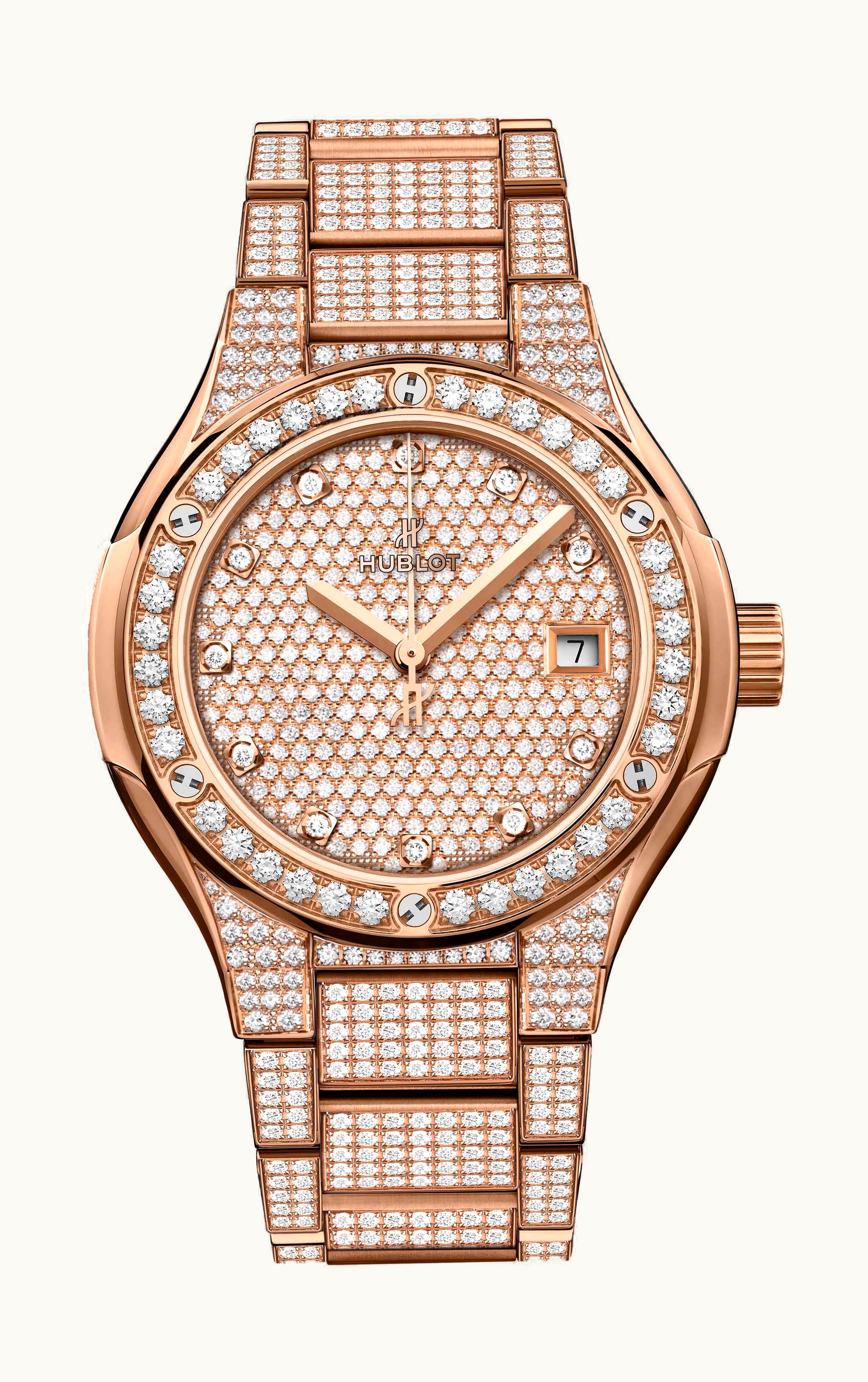 Hublot Classic Fusion King Gold Full Pavé Bracelet 33mm - King Gold - Automatic Winding