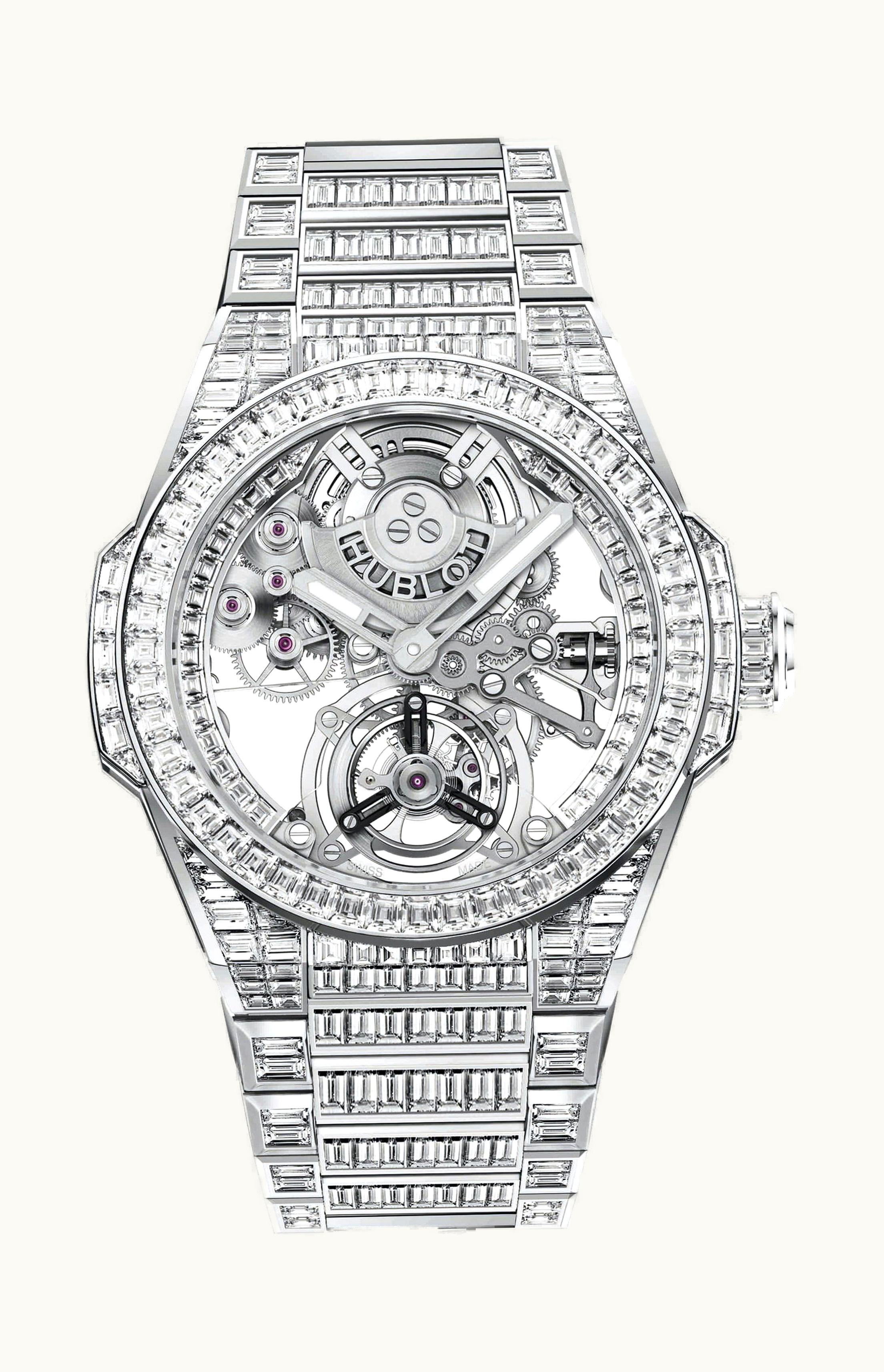 Hublot Big Bang Integral Tourbillon High Jewellery 43mm - White Gold - Automatic Winding