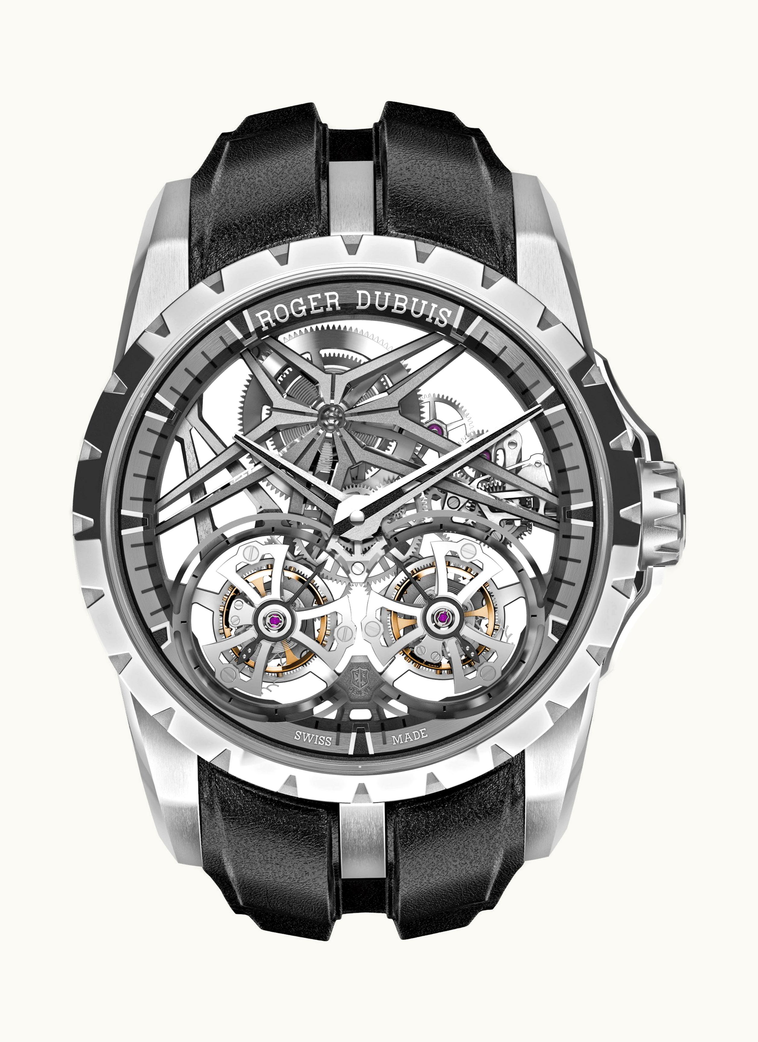 Roger Dubuis Excalibur Double Flying Tourbillon 45mm - White Gold - Manual Winding