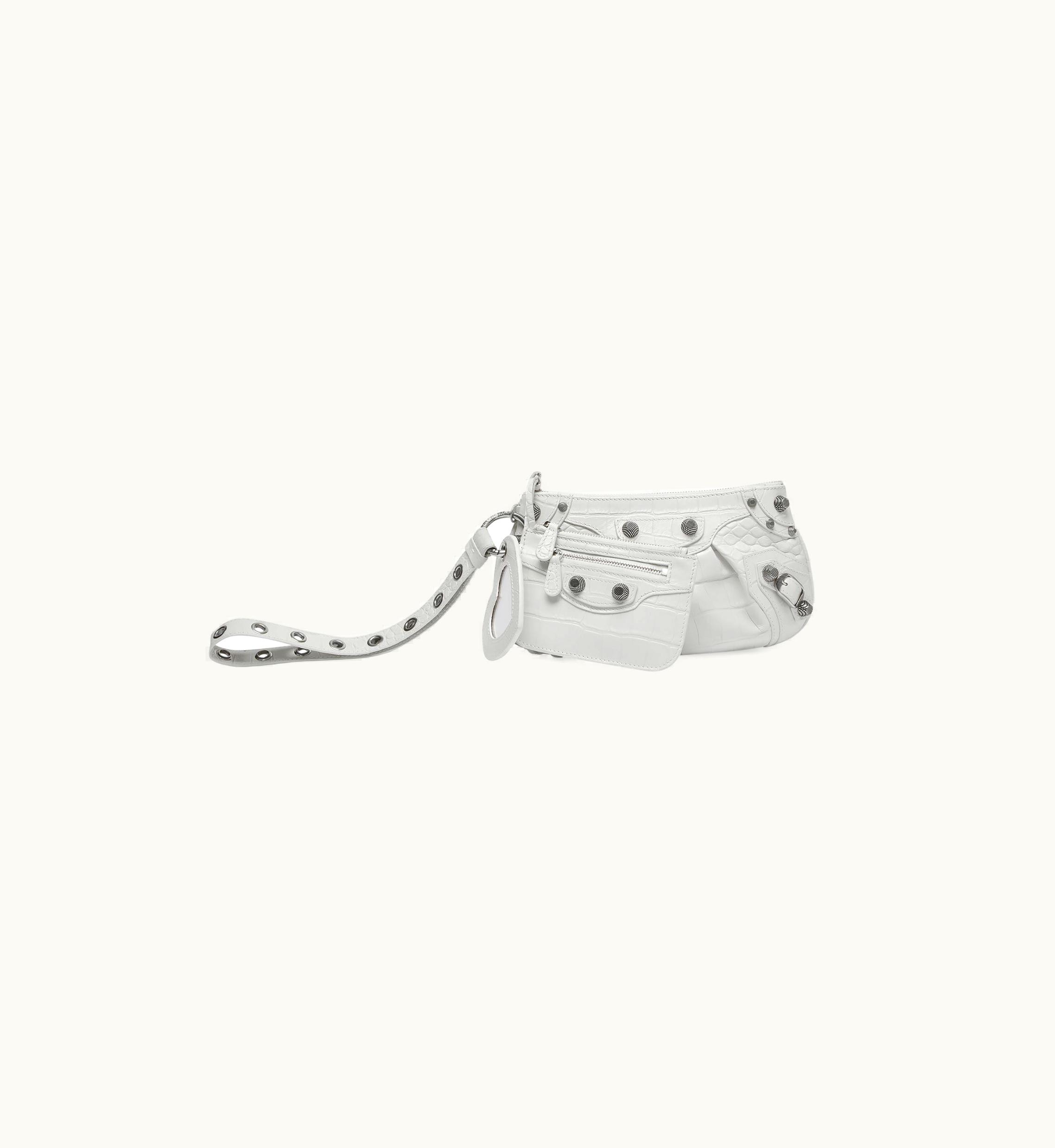 Balenciaga Le Cagole Mini Multipouch Crocodile Embossed