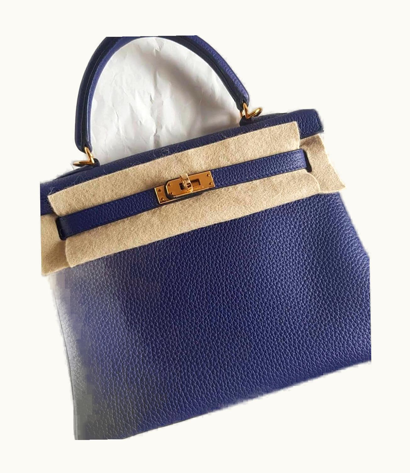 Hermès Hermès Birkin 25cm - Bleu Encre - Clemence - Retourne - Gold (GHW)