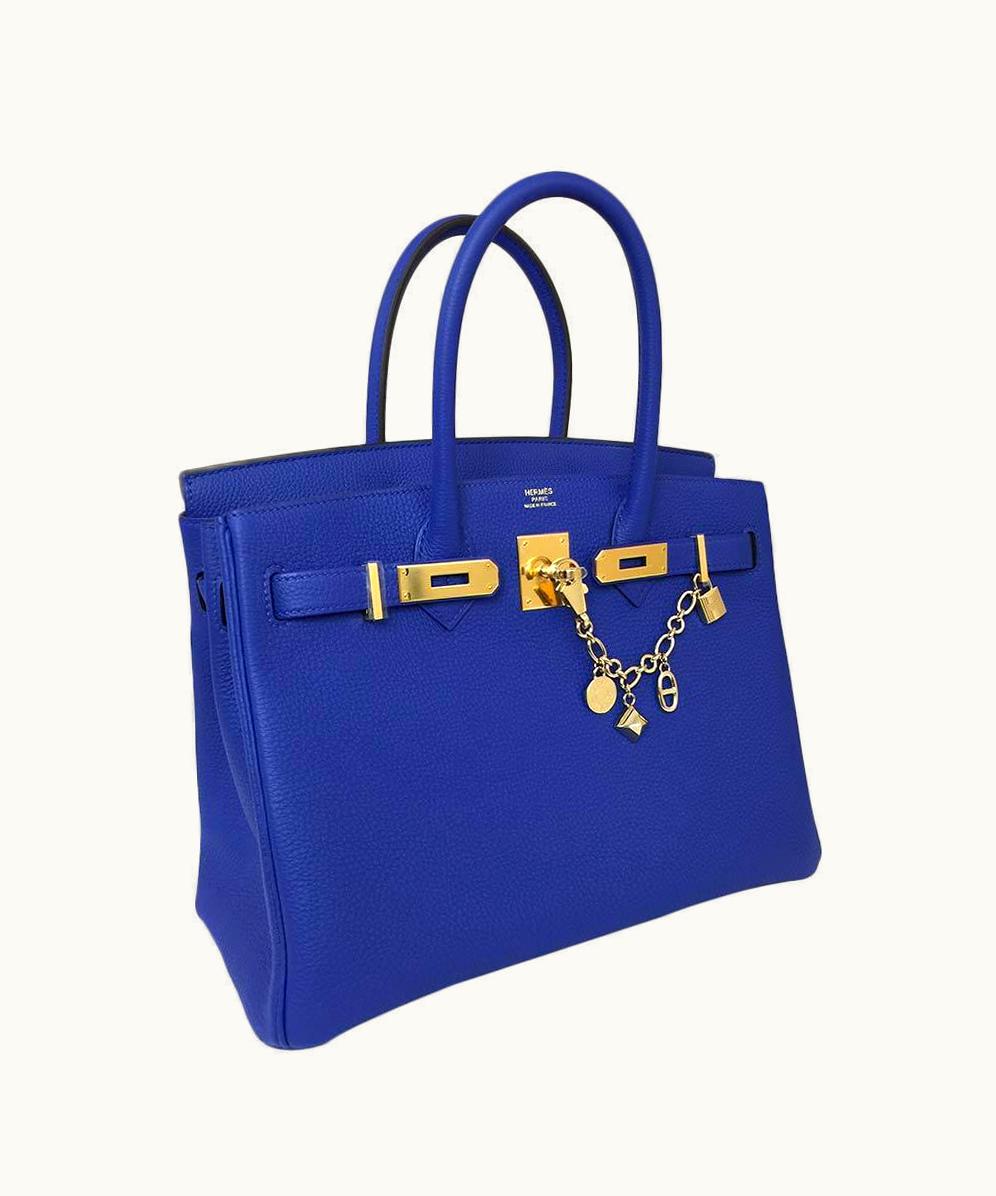 Hermès Hermès Birkin 25cm - Bleu Electrique - Togo - Retourne - Gold (GHW)