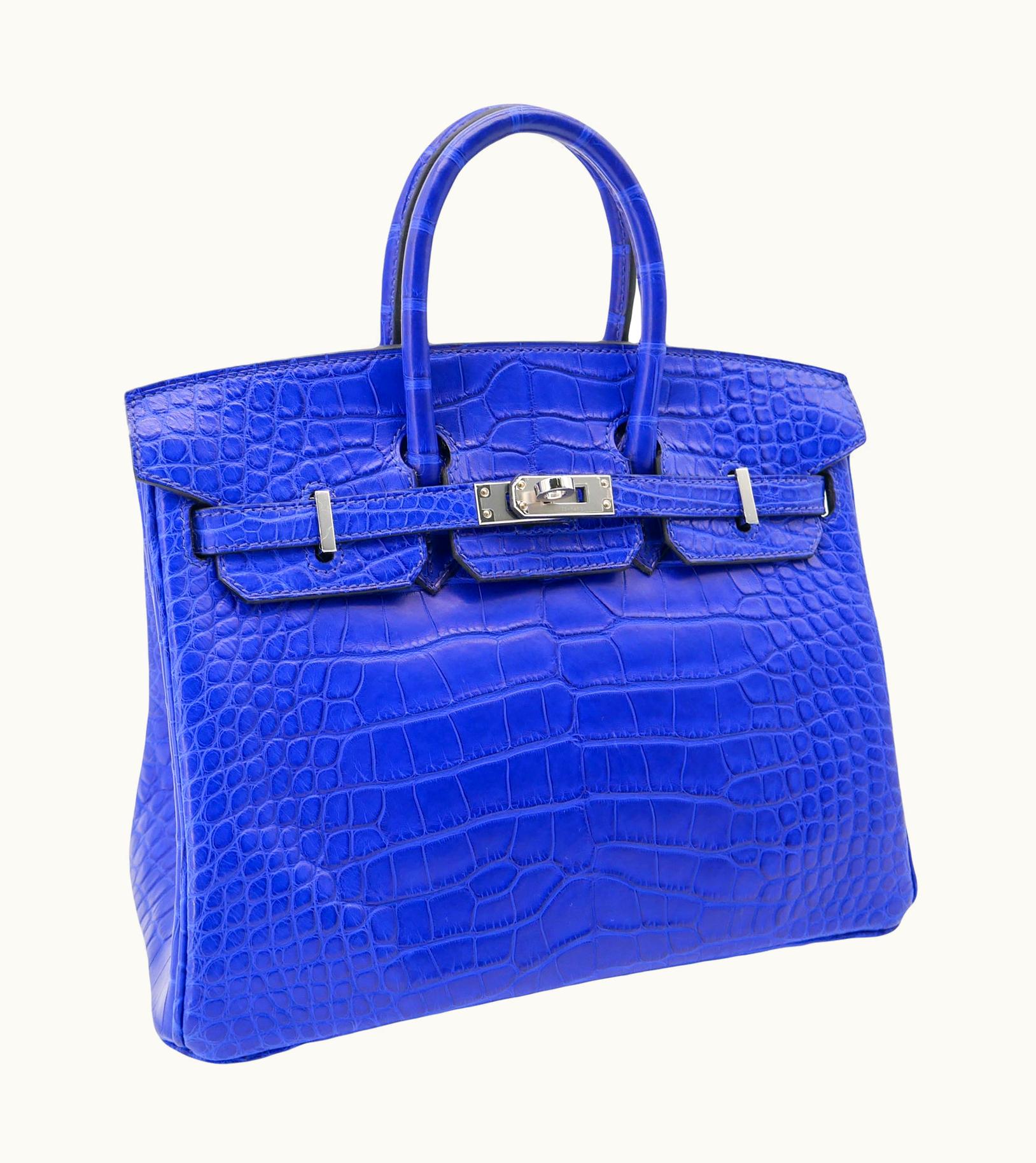 Hermès Hermès Birkin 25cm - Bleu Electrique - Epsom - Retourne - Palladium (PHW)
