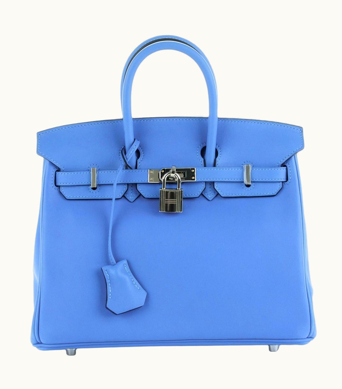 Hermès Hermès Birkin 25cm - Bleu Paradis - Swift - Sellier - Palladium (PHW)