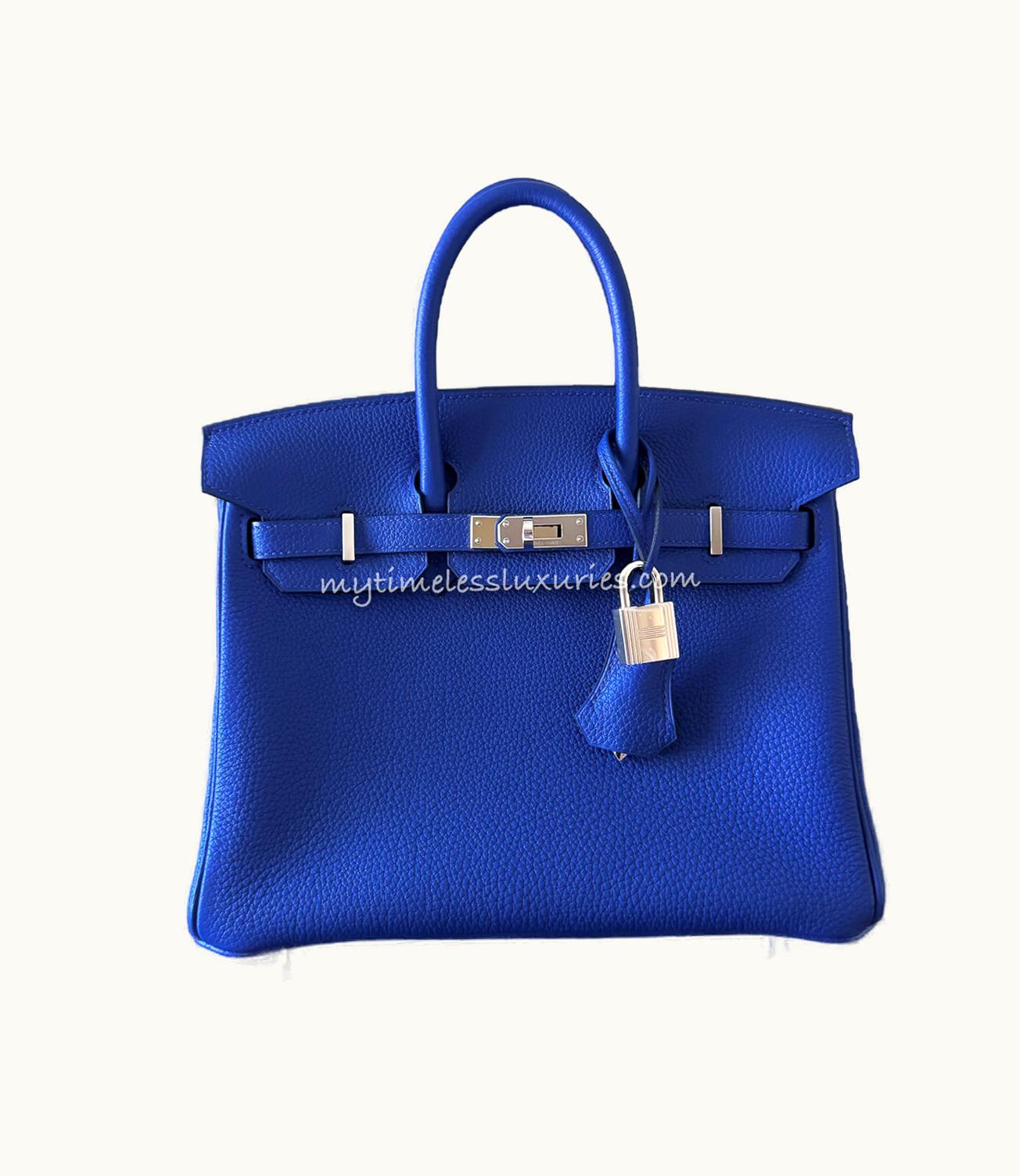 Hermès Hermès Birkin 25cm - Bleu Royal - Clemence - Retourne - Palladium (PHW)