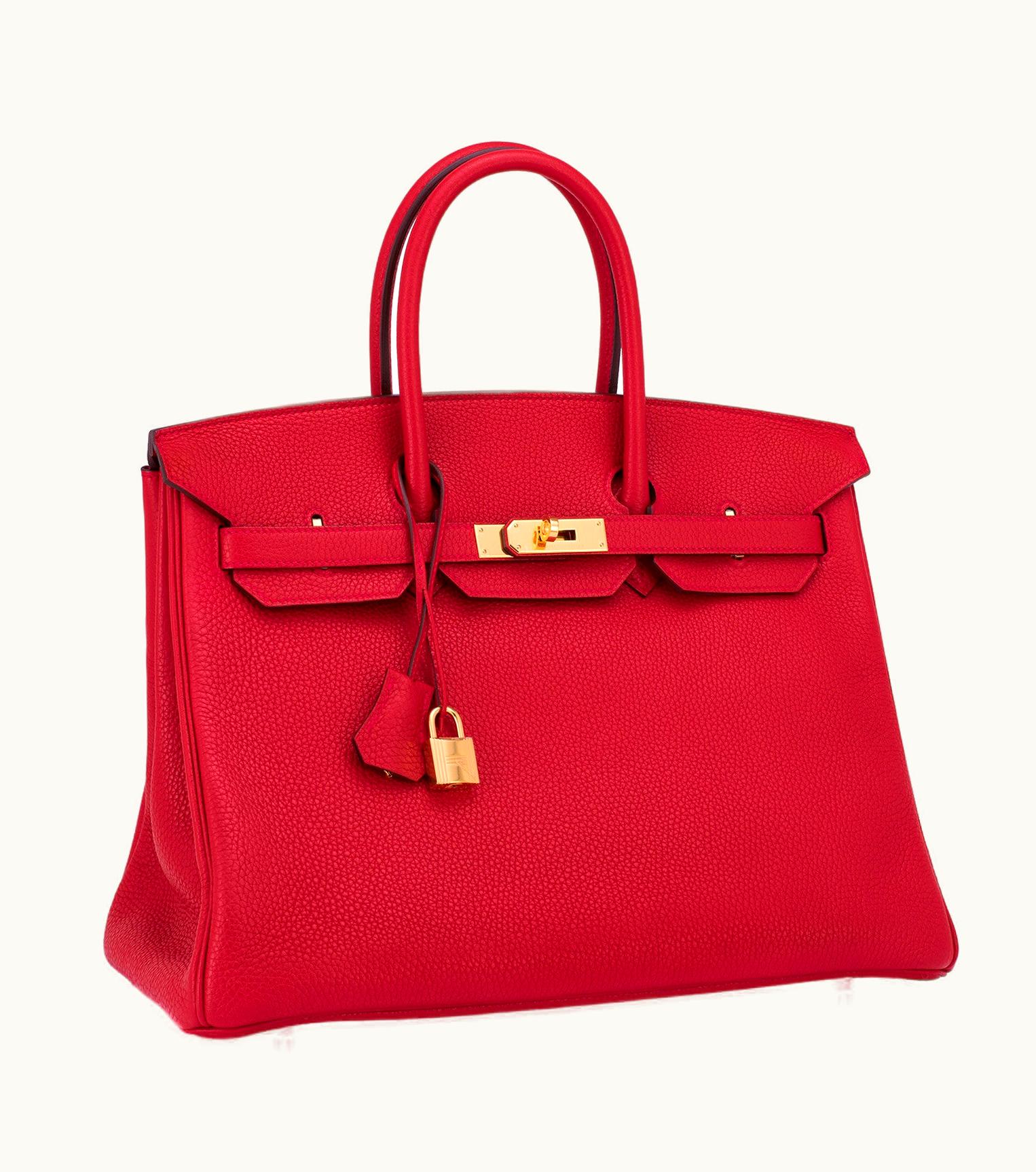 Hermès Hermès Birkin 25cm - Rouge Casaque - Swift - Retourne - Gold (GHW)