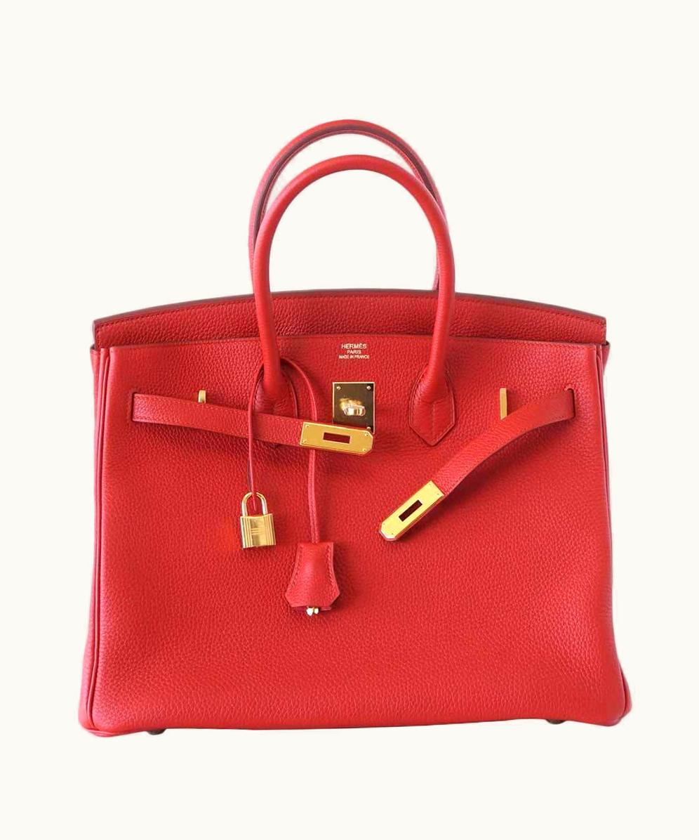 Hermès Hermès Birkin 25cm - Vermillion - Clemence - Retourne - Gold (GHW)