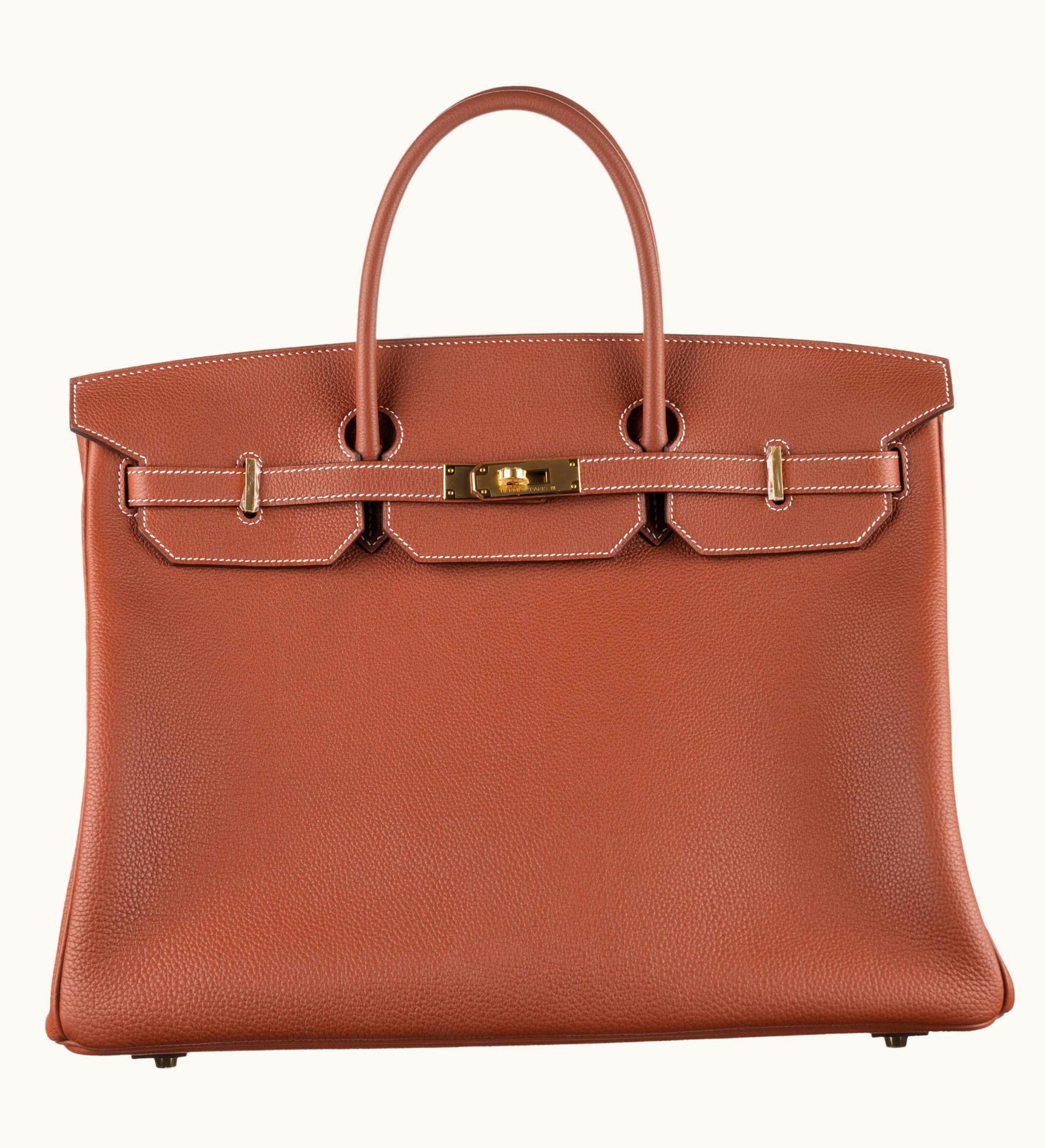 Hermès Hermès Birkin 25cm - Sienne - Clemence - Retourne - Gold (GHW)