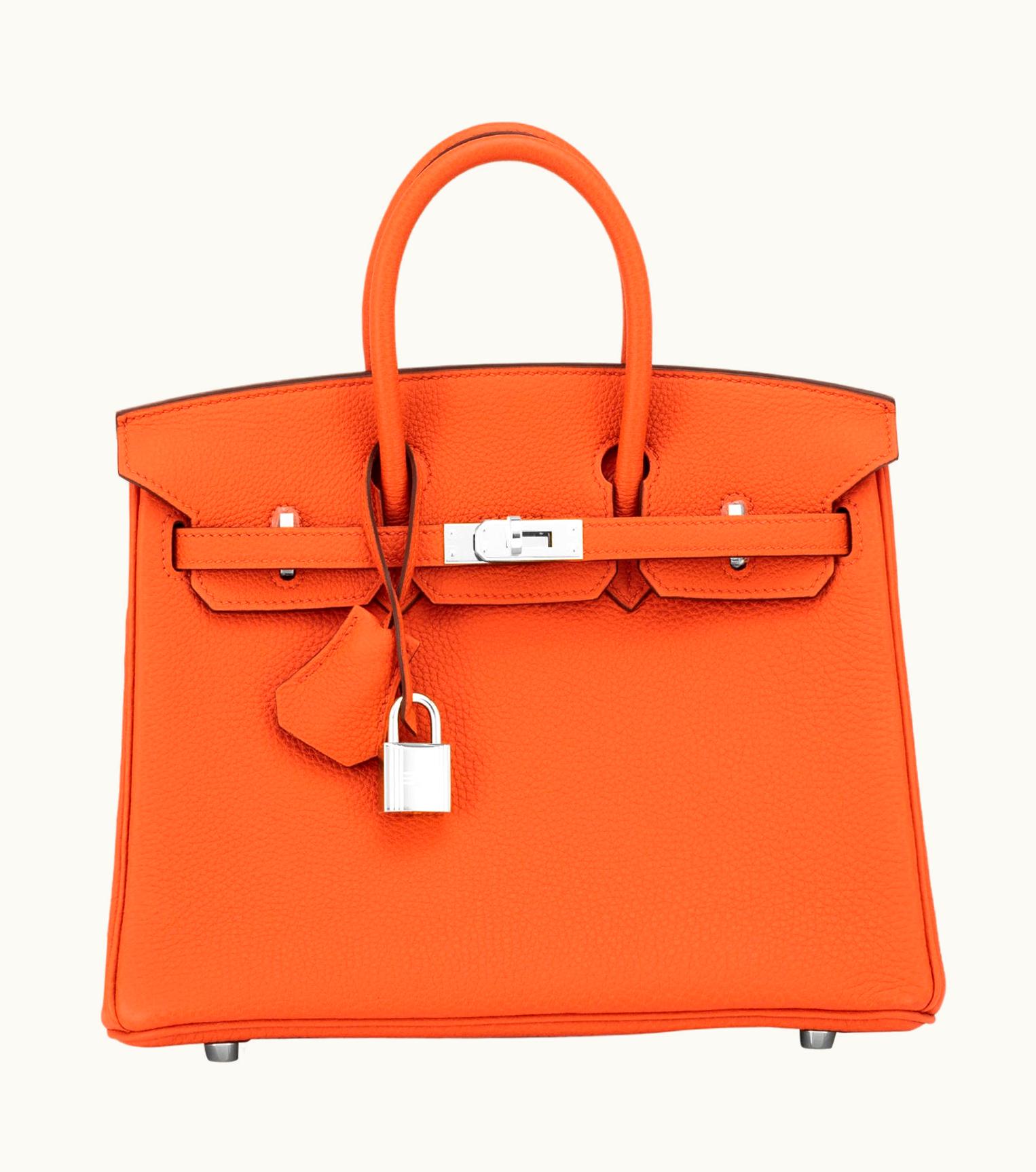 Hermès Hermès Birkin 25cm - Classic Orange - Clemence - Sellier - Palladium (PHW)