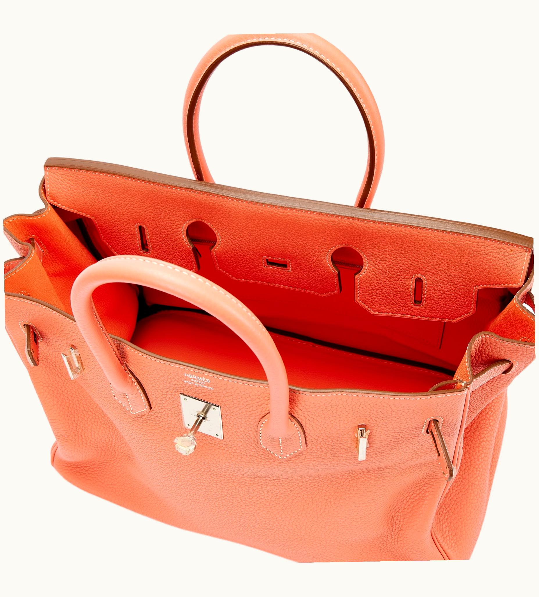 Hermès Hermès Birkin 25cm - Crevette - Swift - Retourne - Palladium (PHW)