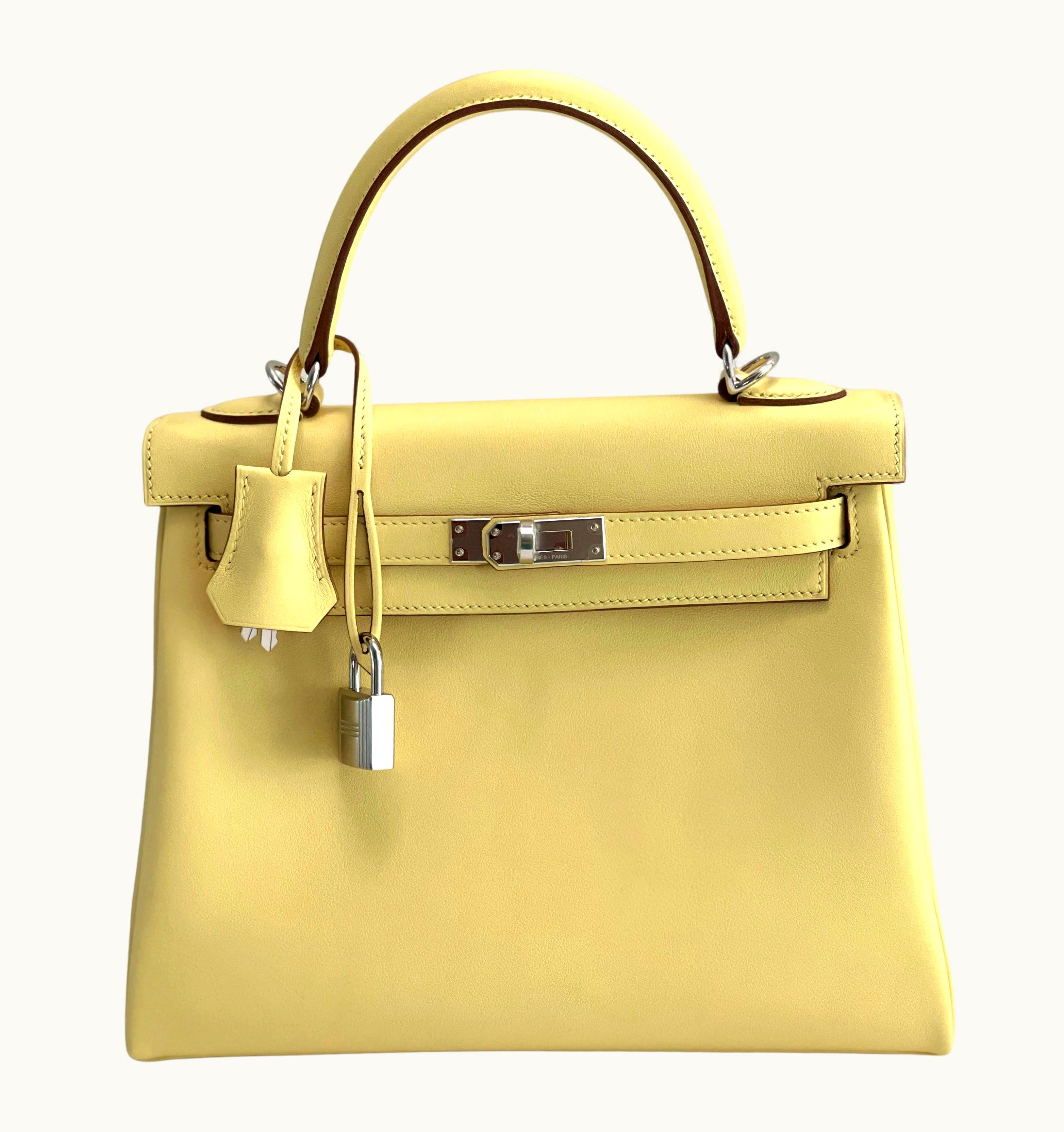 Hermès Hermès Birkin 25cm - Jaune Poussin - Epsom - Retourne - Palladium (PHW)