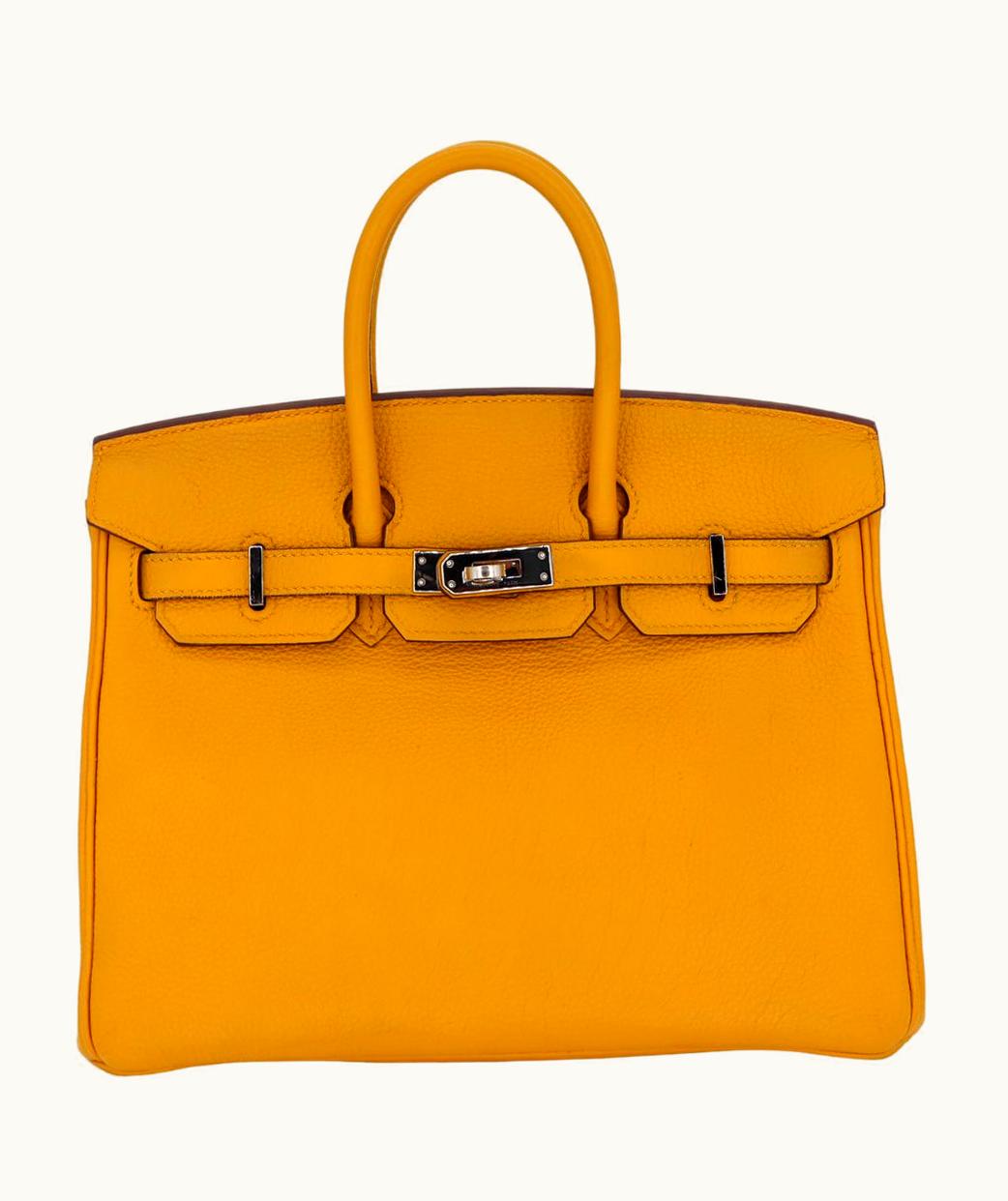 Hermès Hermès Birkin 25cm - Jaune Ambre - Clemence - Retourne - Palladium (PHW)