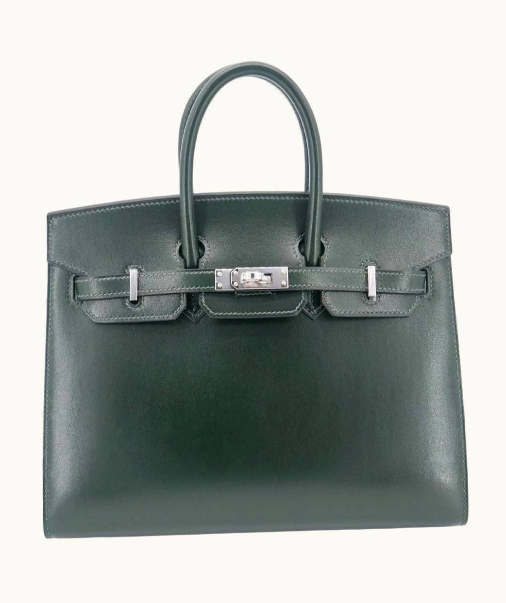 Hermès Hermès Birkin 25cm - Vert Fonce - Clemence - Retourne - Palladium (PHW)