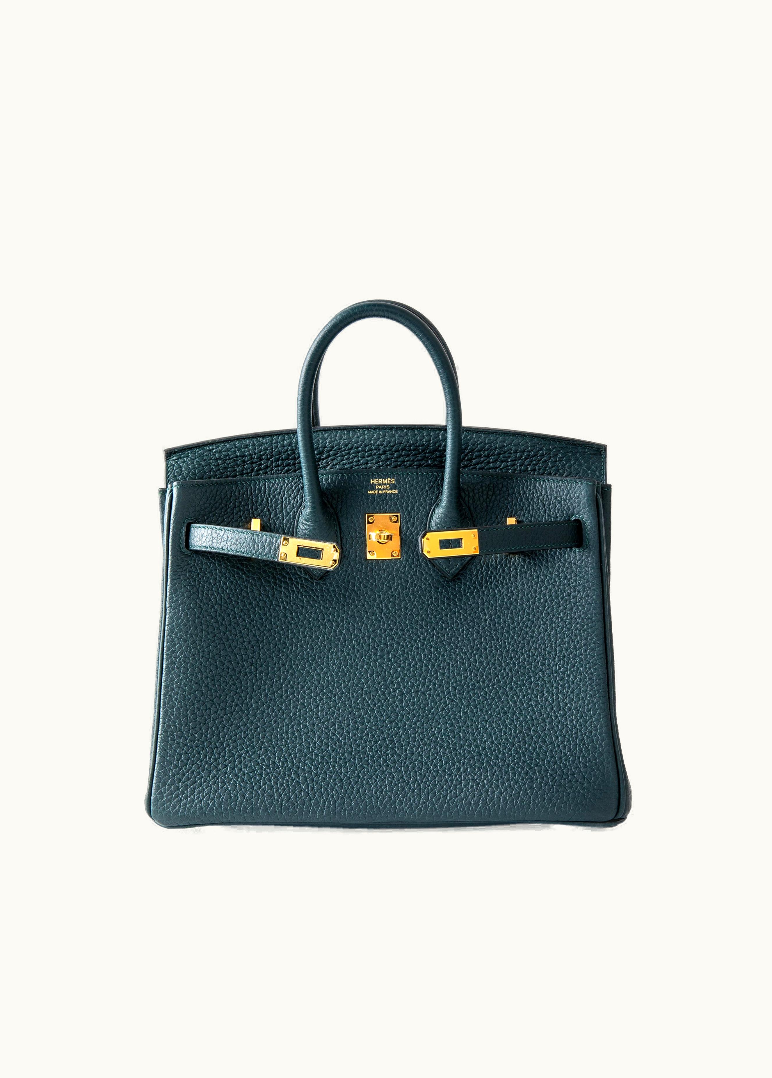 Hermès Hermès Birkin 25cm - Vert Cypress - Clemence - Sellier - Gold (GHW)