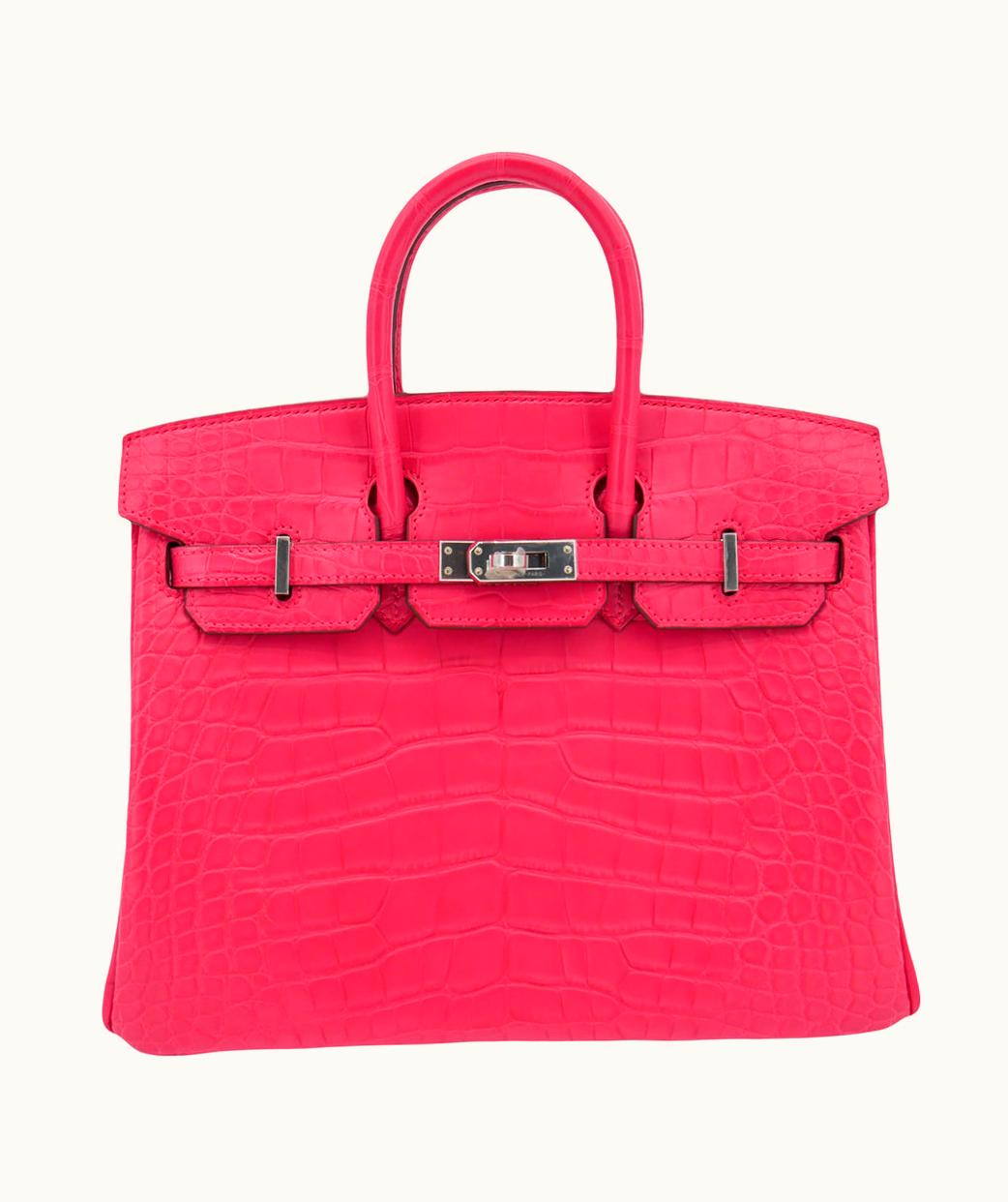 Hermès Hermès Birkin 25cm - Rose Extreme - Clemence - Retourne - Palladium (PHW)