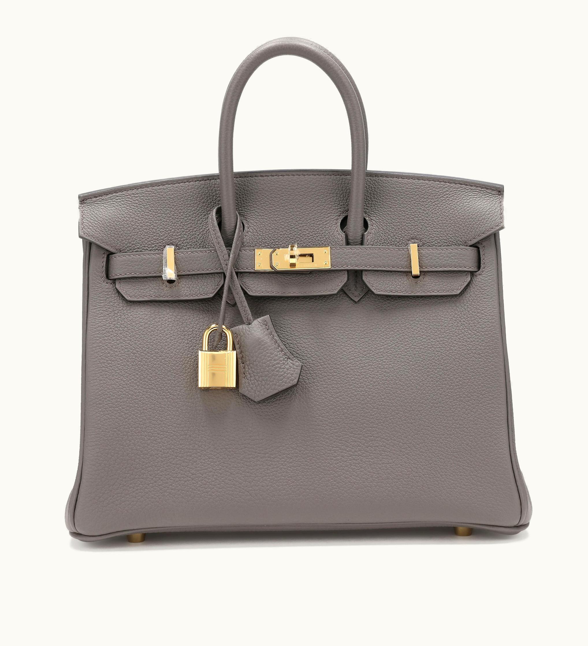 Hermès Hermès Birkin 25cm - Etain - Epsom - Retourne - Gold (GHW)