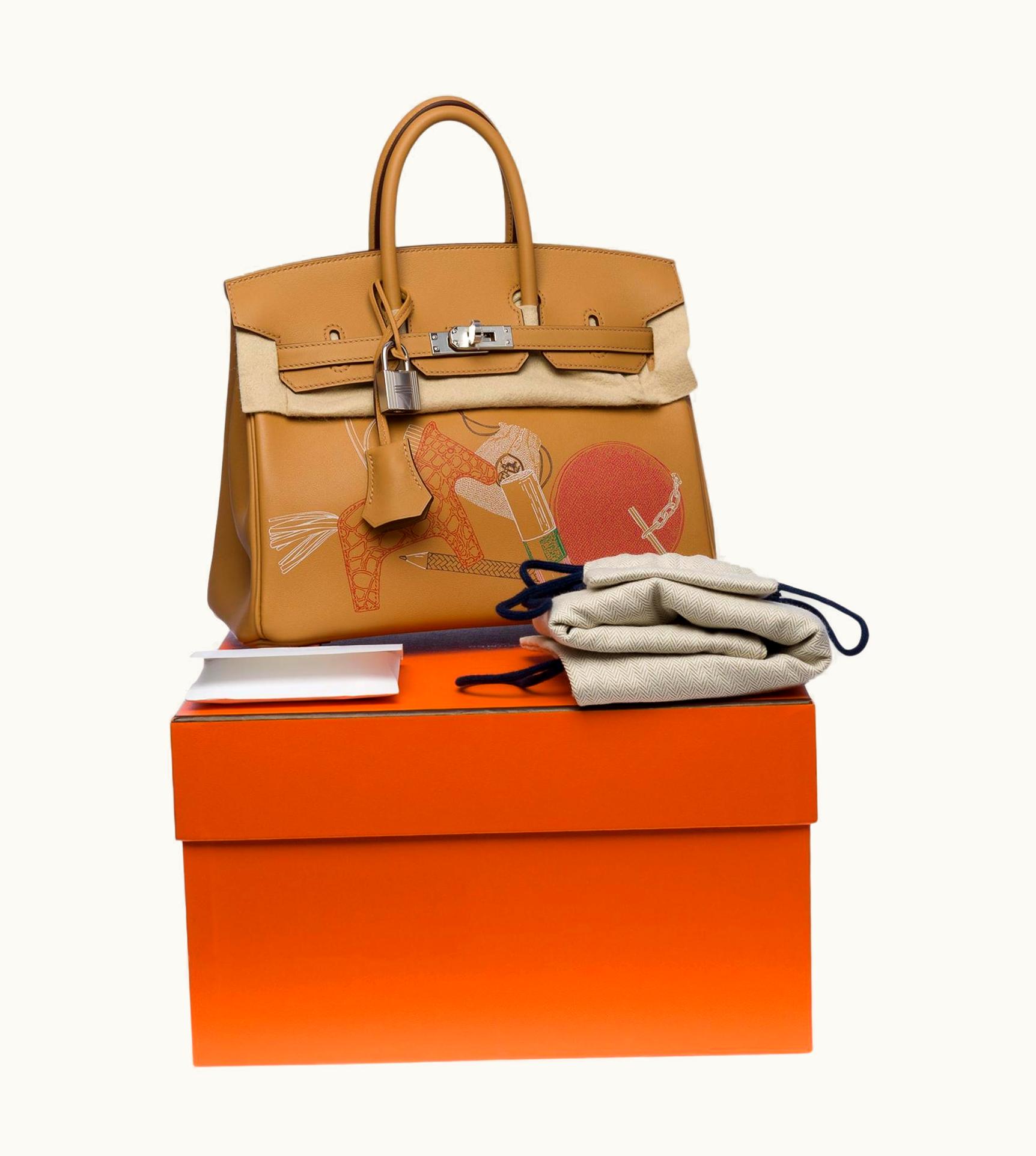 Hermès Hermès Birkin 25cm - Biscuit - Swift - Retourne - Palladium (PHW)