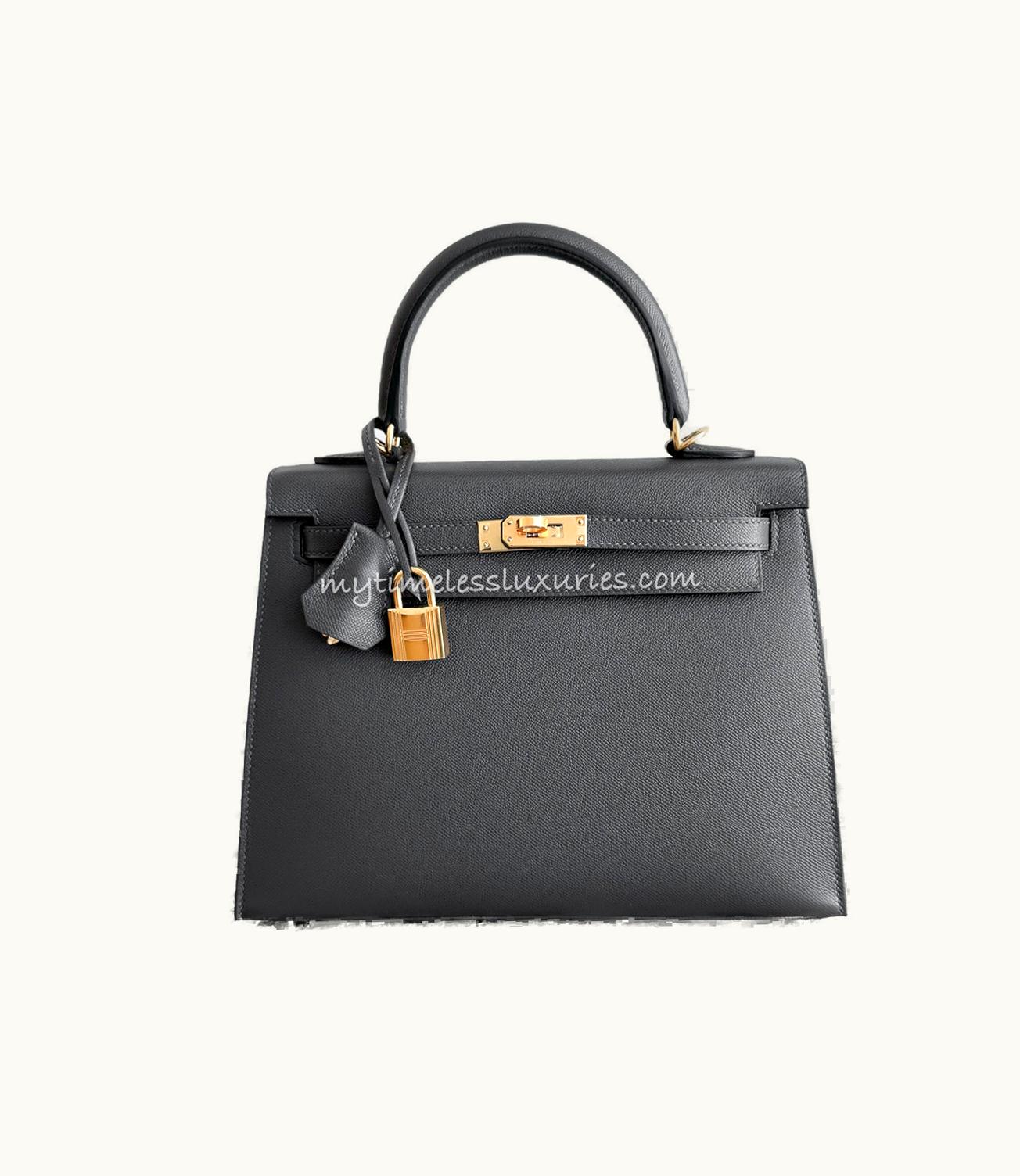 Hermès Hermès Birkin 25cm - Graphite - Clemence - Sellier - Gold (GHW)