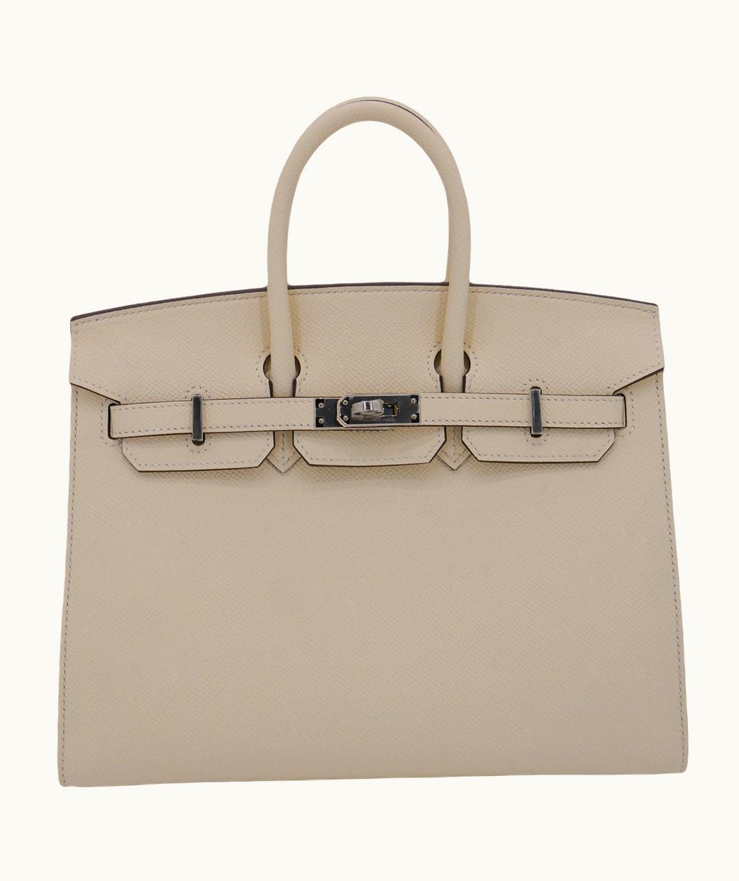 Hermès Hermès Birkin 25cm - Nata - Clemence - Sellier - Palladium (PHW)