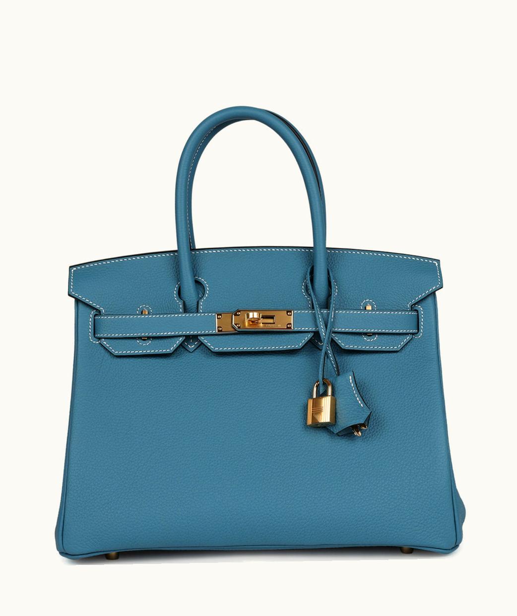 Hermès Hermès Birkin 30cm - Bleu Jean - Clemence - Retourne - Gold (GHW)