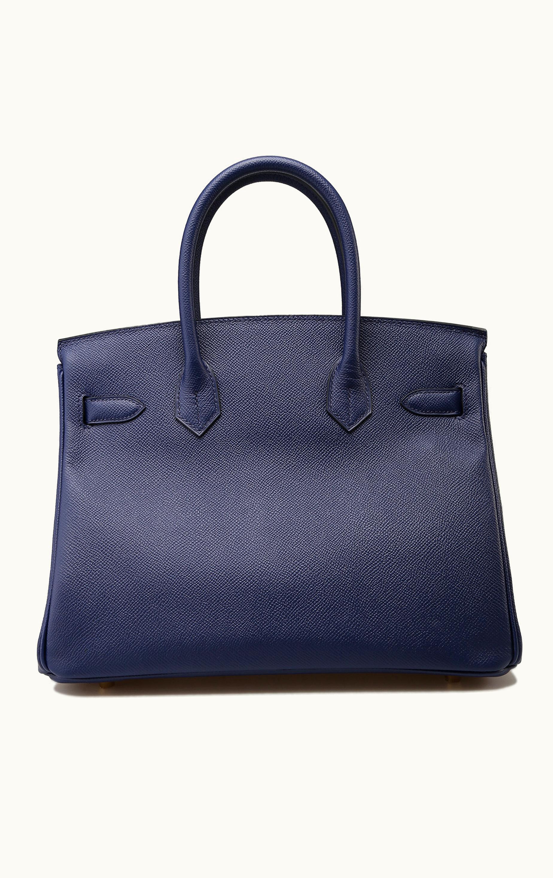 Hermès Hermès Birkin 30cm - Bleu Saphir - Clemence - Retourne - Gold (GHW)