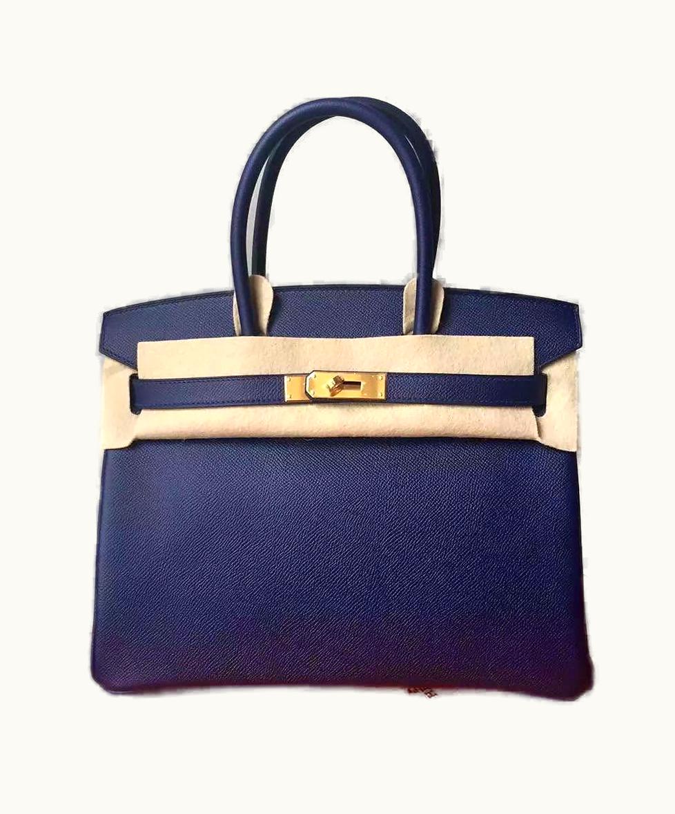 Hermès Hermès Birkin 30cm - Bleu Saphir - Togo - Sellier - Gold (GHW)