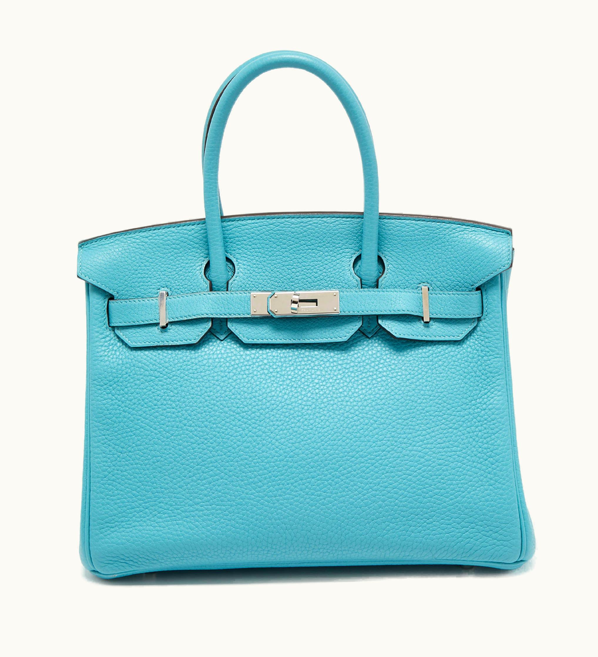 Hermès Hermès Birkin 30cm - Bleu Saint Cyr - Clemence - Retourne - Palladium (PHW)