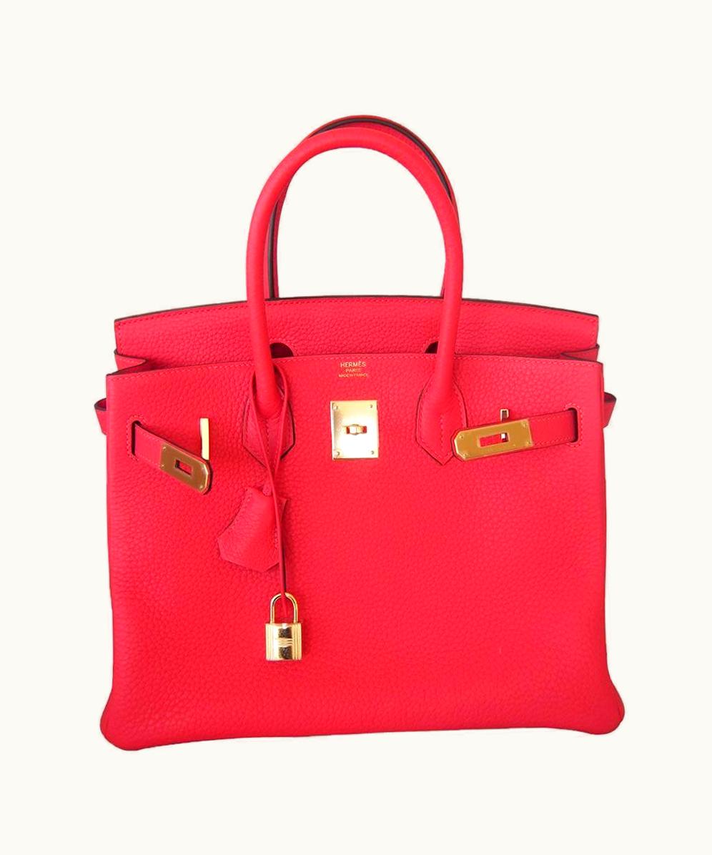 Hermès Hermès Birkin 30cm - Rouge Pivoine - Swift - Retourne - Gold (GHW)