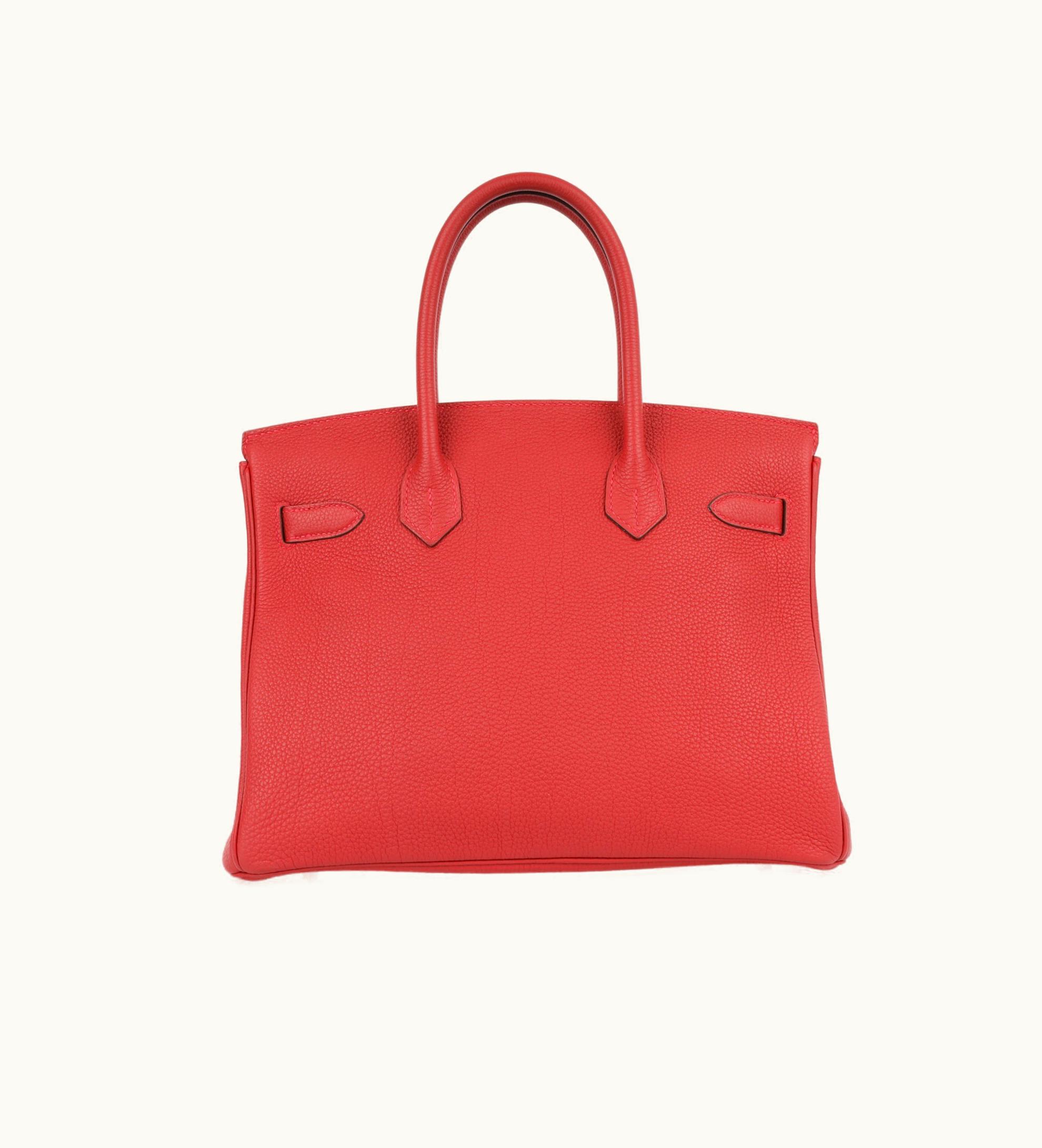 Hermès Hermès Birkin 30cm - Rouge Vif - Clemence - Retourne - Palladium (PHW)