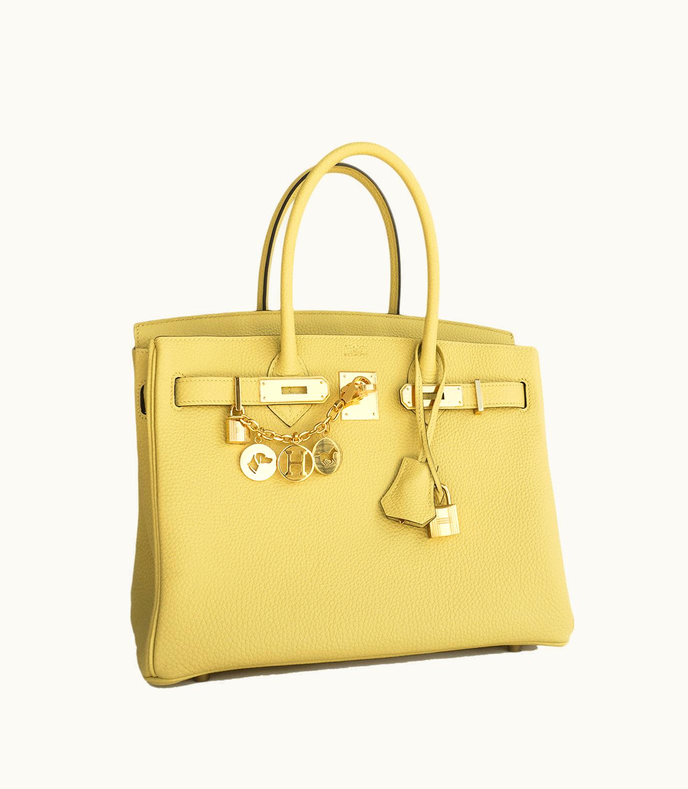 Hermès Hermès Birkin 30cm - Jaune Poussin - Togo - Sellier - Gold (GHW)