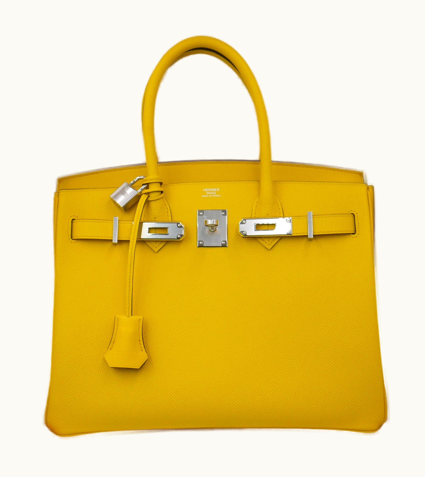 Hermès Hermès Birkin 30cm - Jaune De Naples - Epsom - Retourne - Palladium (PHW)