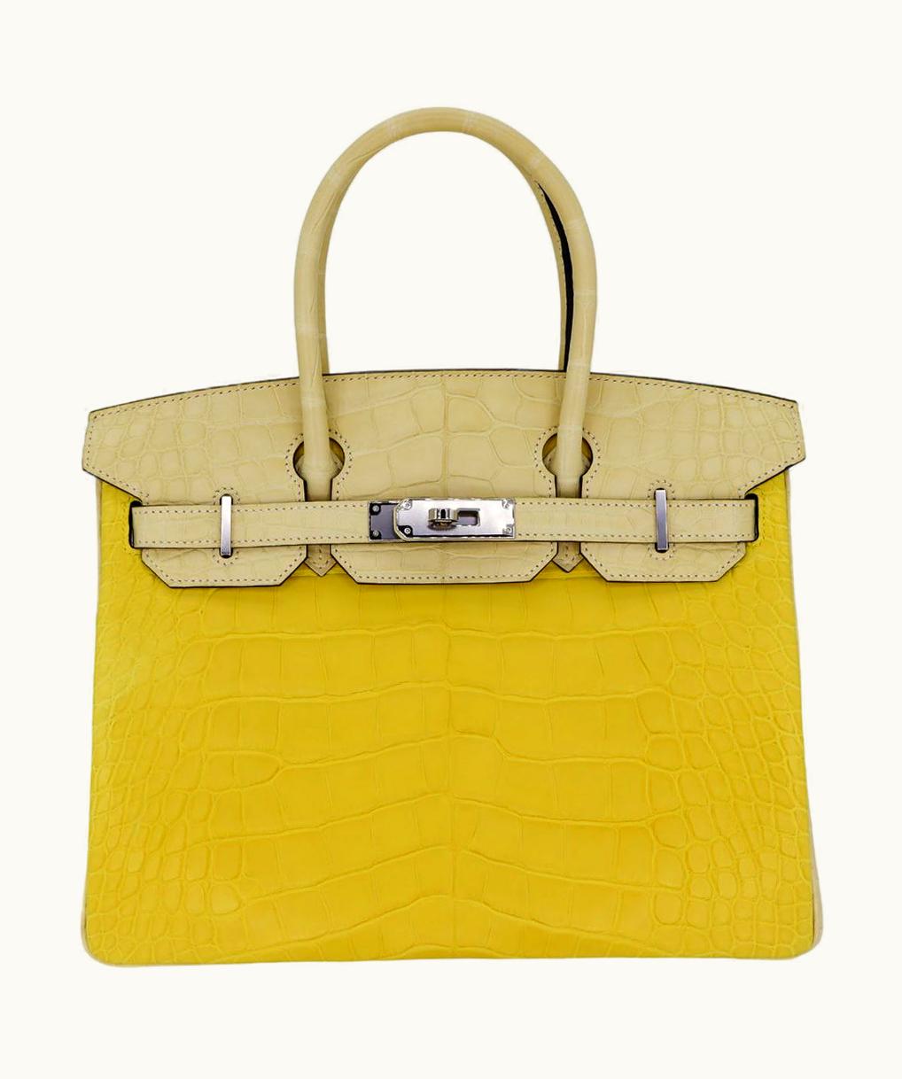 Hermès Hermès Birkin 30cm - Mimosa - Clemence - Retourne - Palladium (PHW)