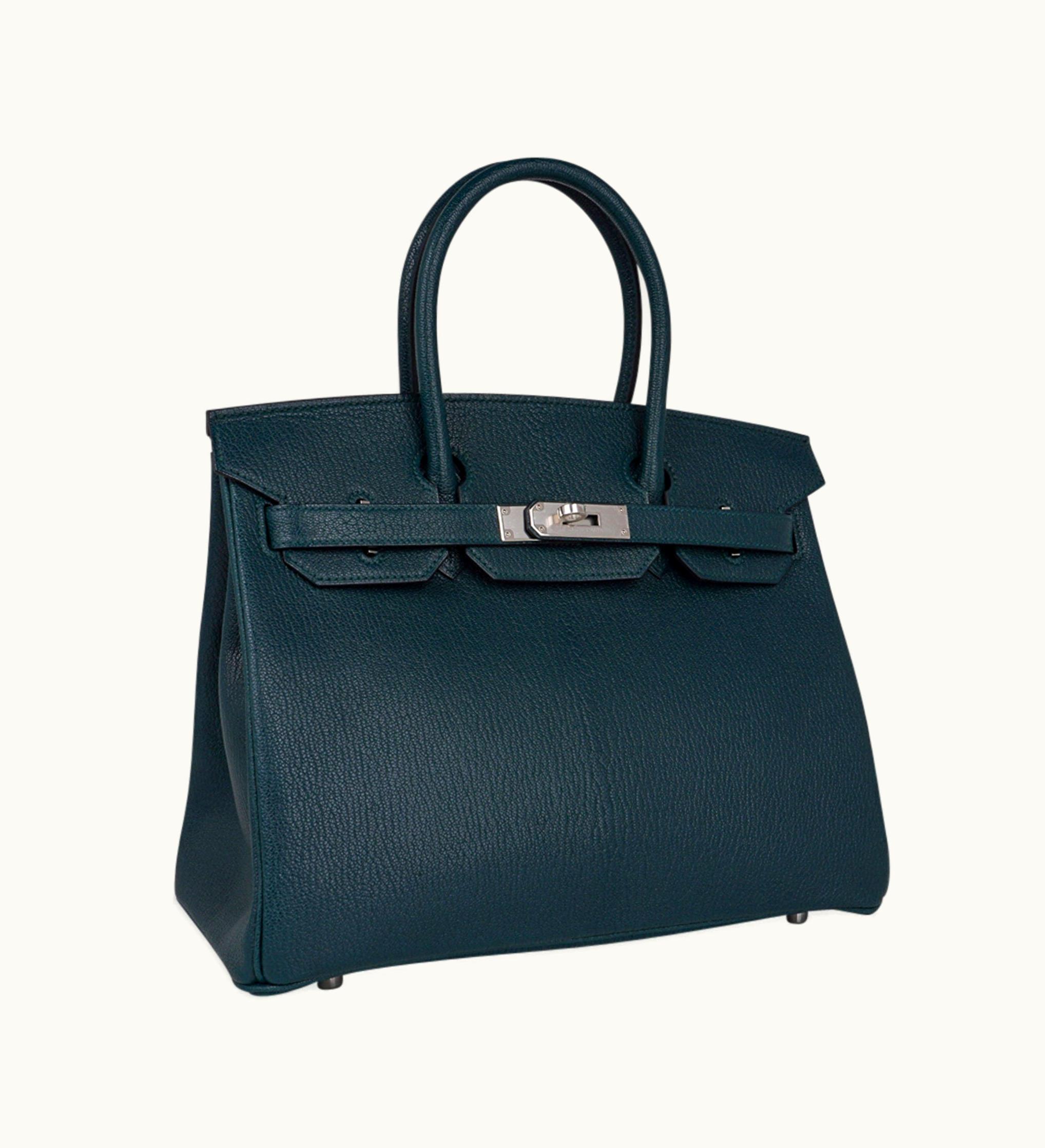 Hermès Hermès Birkin 30cm - Vert Cypres - Epsom - Retourne - Palladium (PHW)