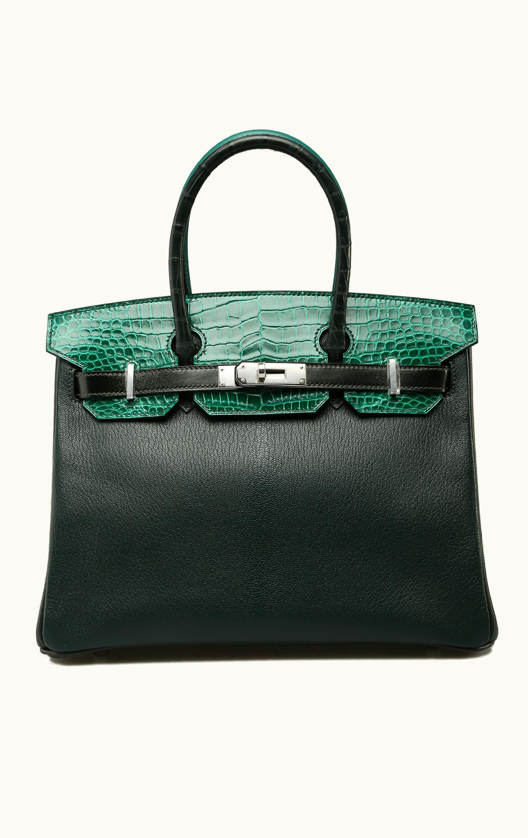 Hermès Hermès Birkin 30cm - Malachite - Togo - Retourne - Palladium (PHW)