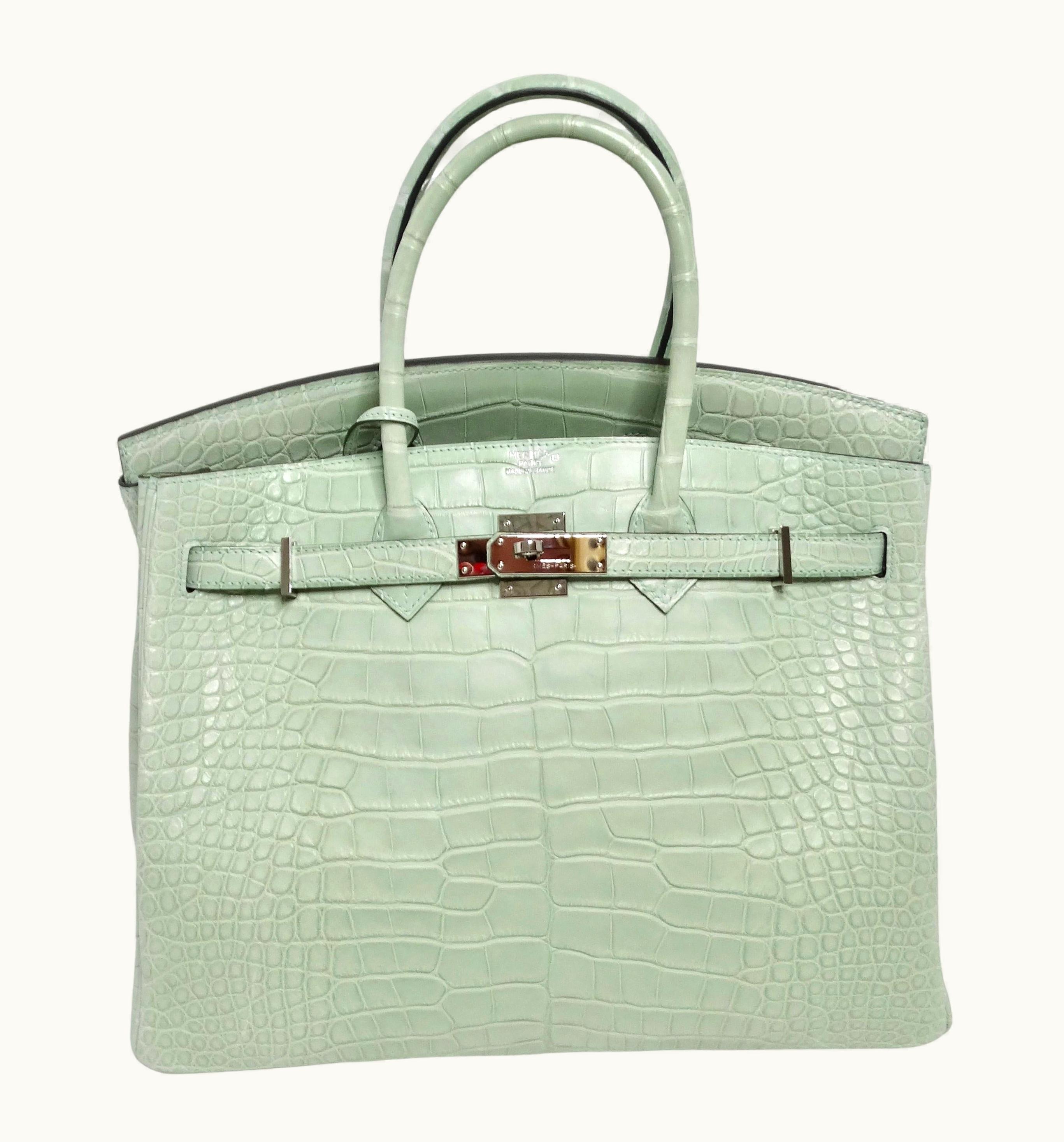Hermès Hermès Birkin 30cm - Vert d'Eau - Clemence - Sellier - Palladium (PHW)
