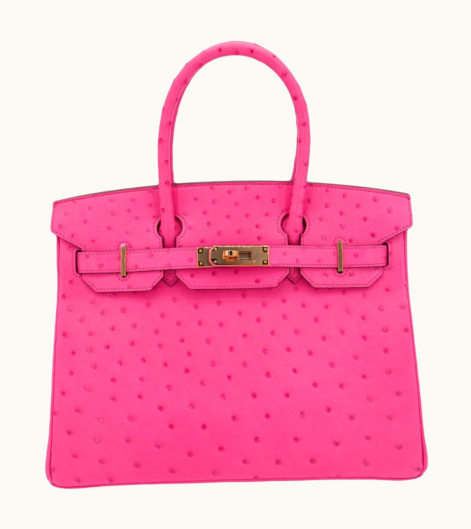 Hermès Hermès Birkin 30cm - Rose Tyrien - Clemence - Retourne - Gold (GHW)