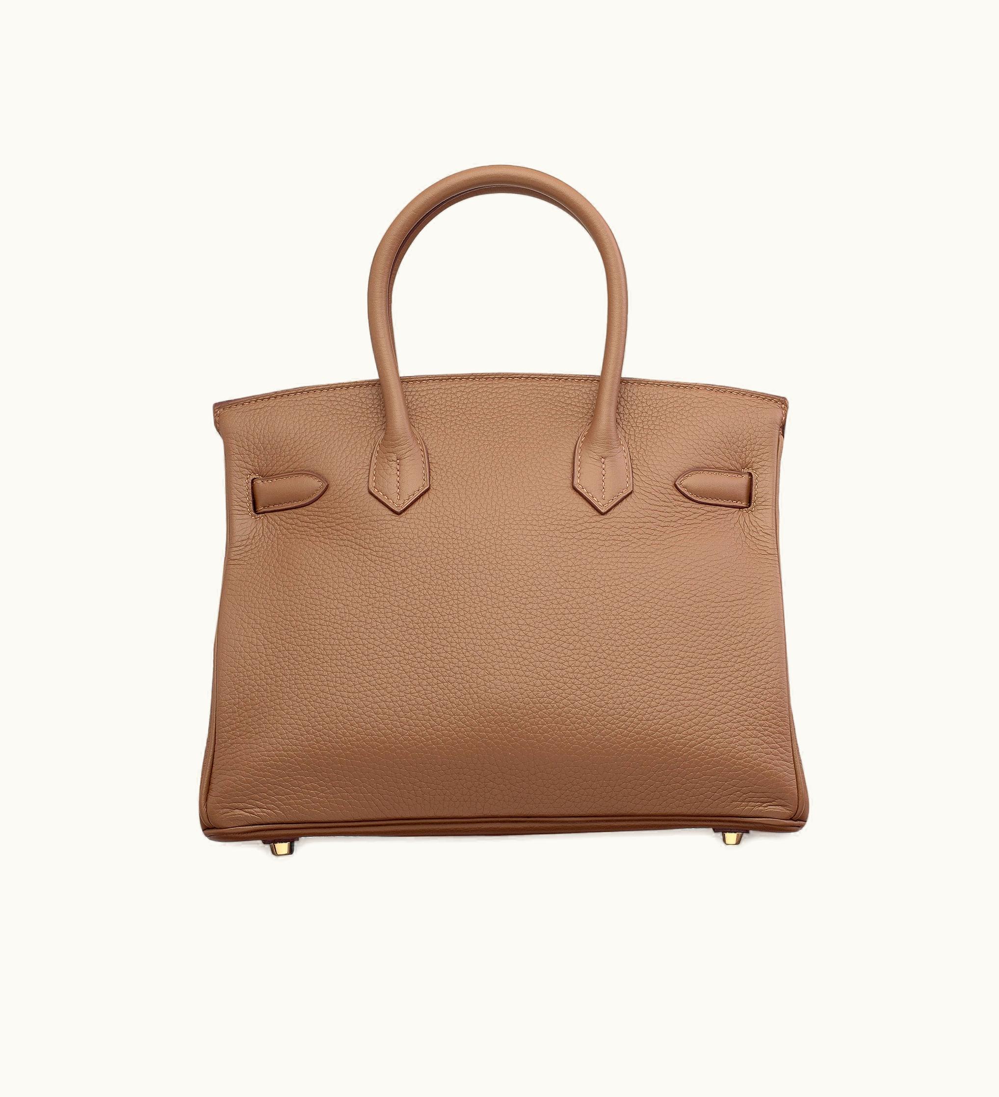 Hermès Hermès Birkin 30cm - Alezan - Clemence - Retourne - Gold (GHW)