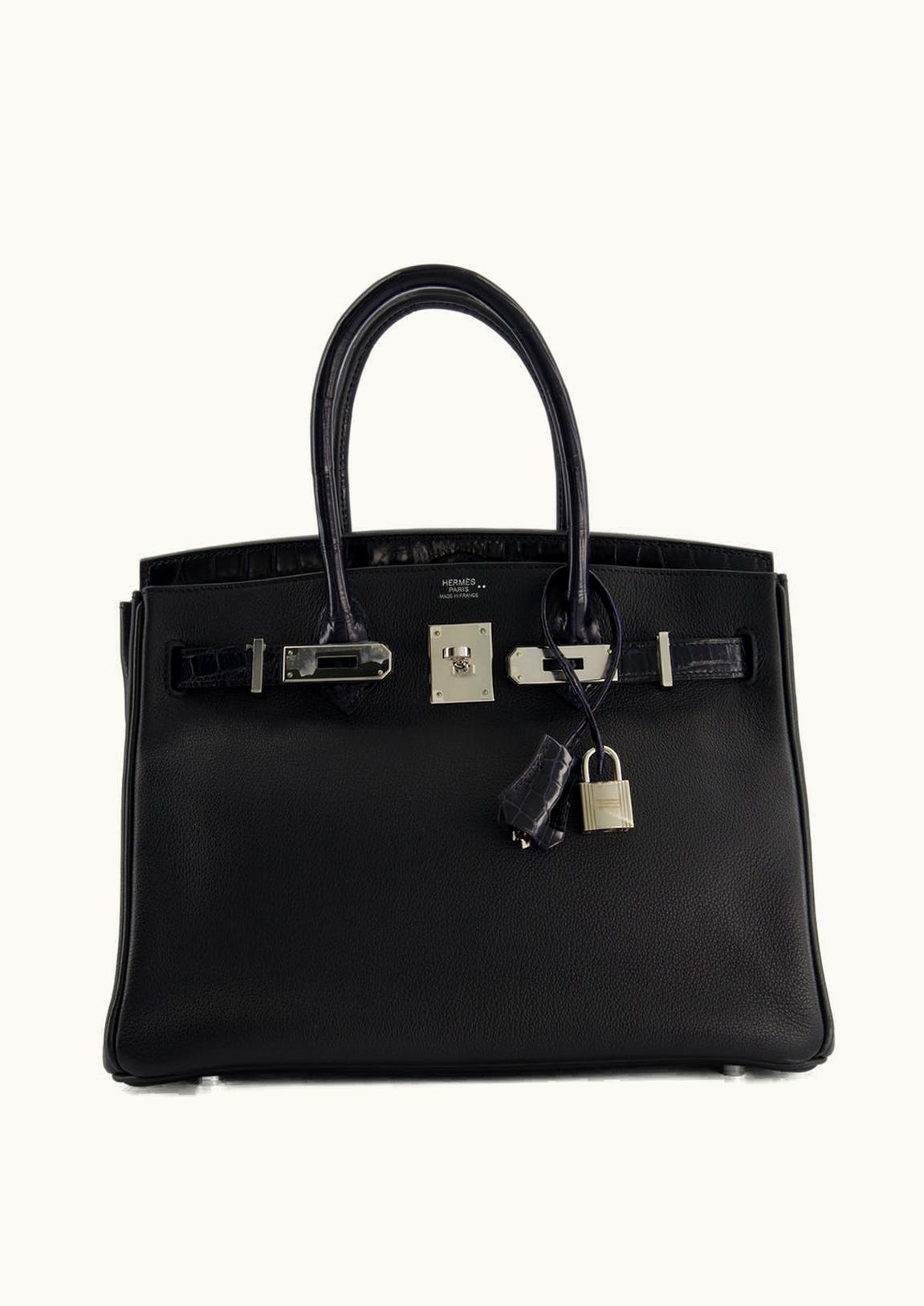Hermès Hermès Birkin 30cm - Black - Clemence - Retourne - Palladium (PHW)