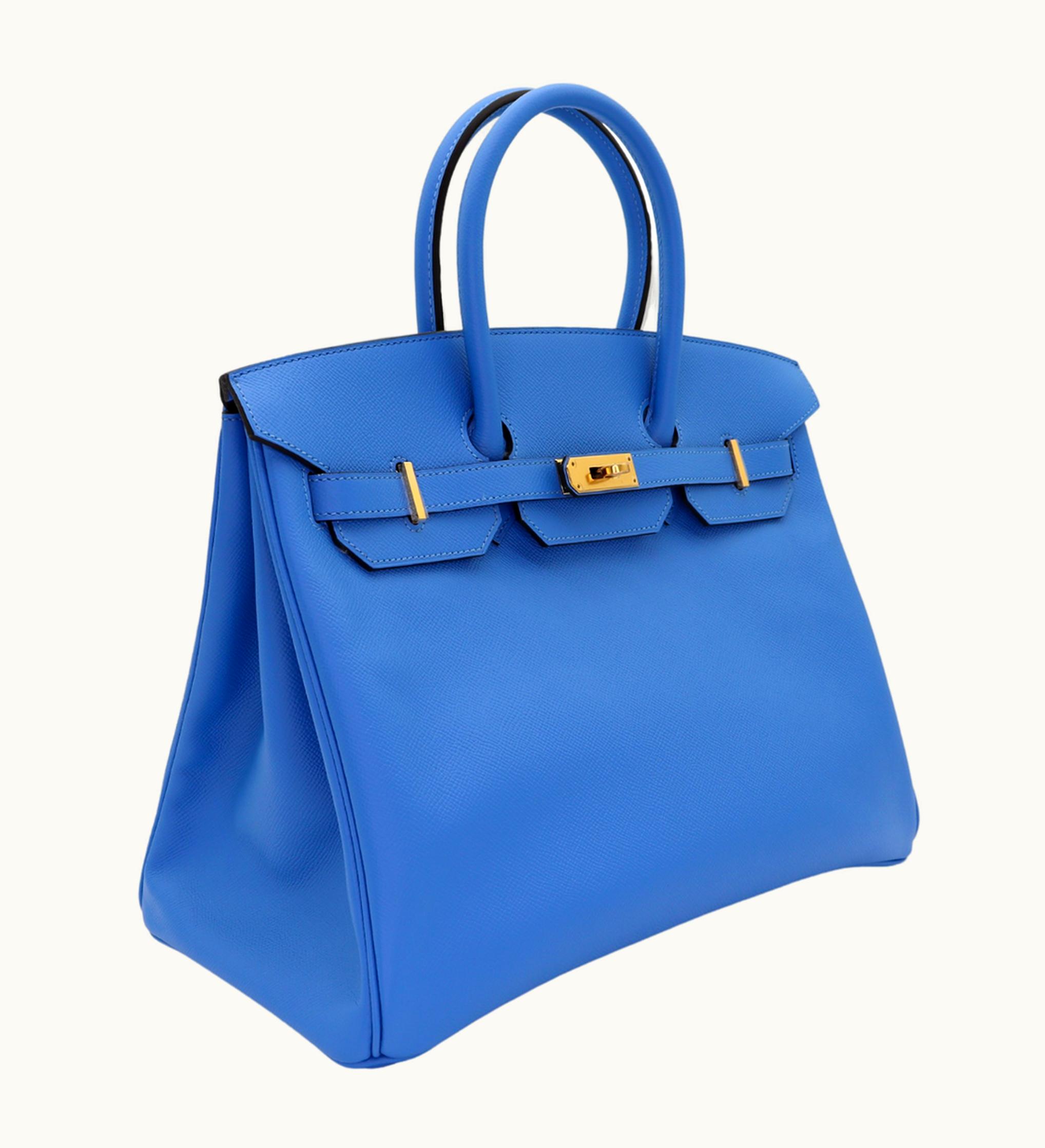 Hermès Hermès Birkin 35cm - Bleu Paradis - Togo - Retourne - Gold (GHW)