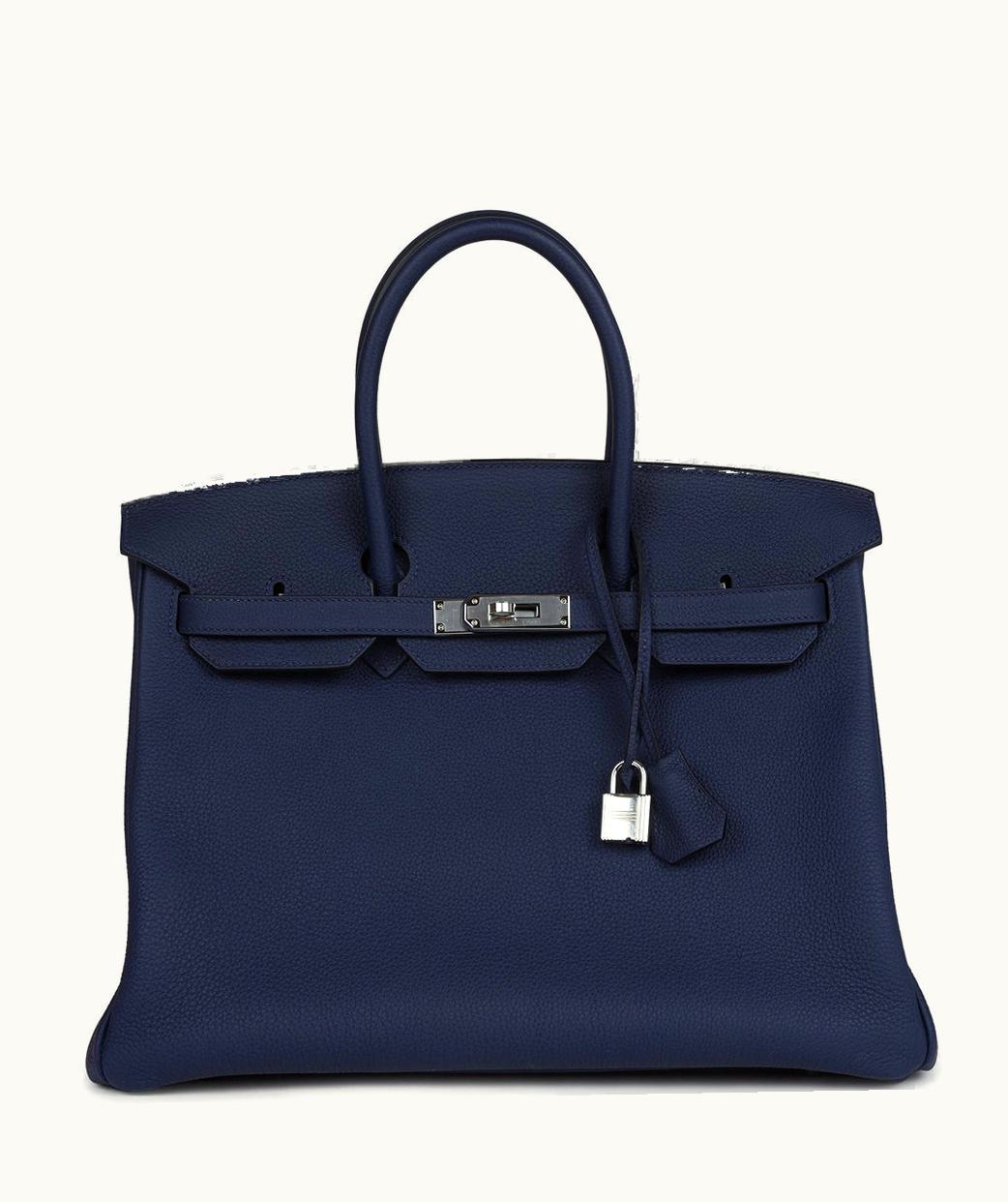 Hermès Hermès Birkin 35cm - Bleu Saphir - Swift - Retourne - Palladium (PHW)