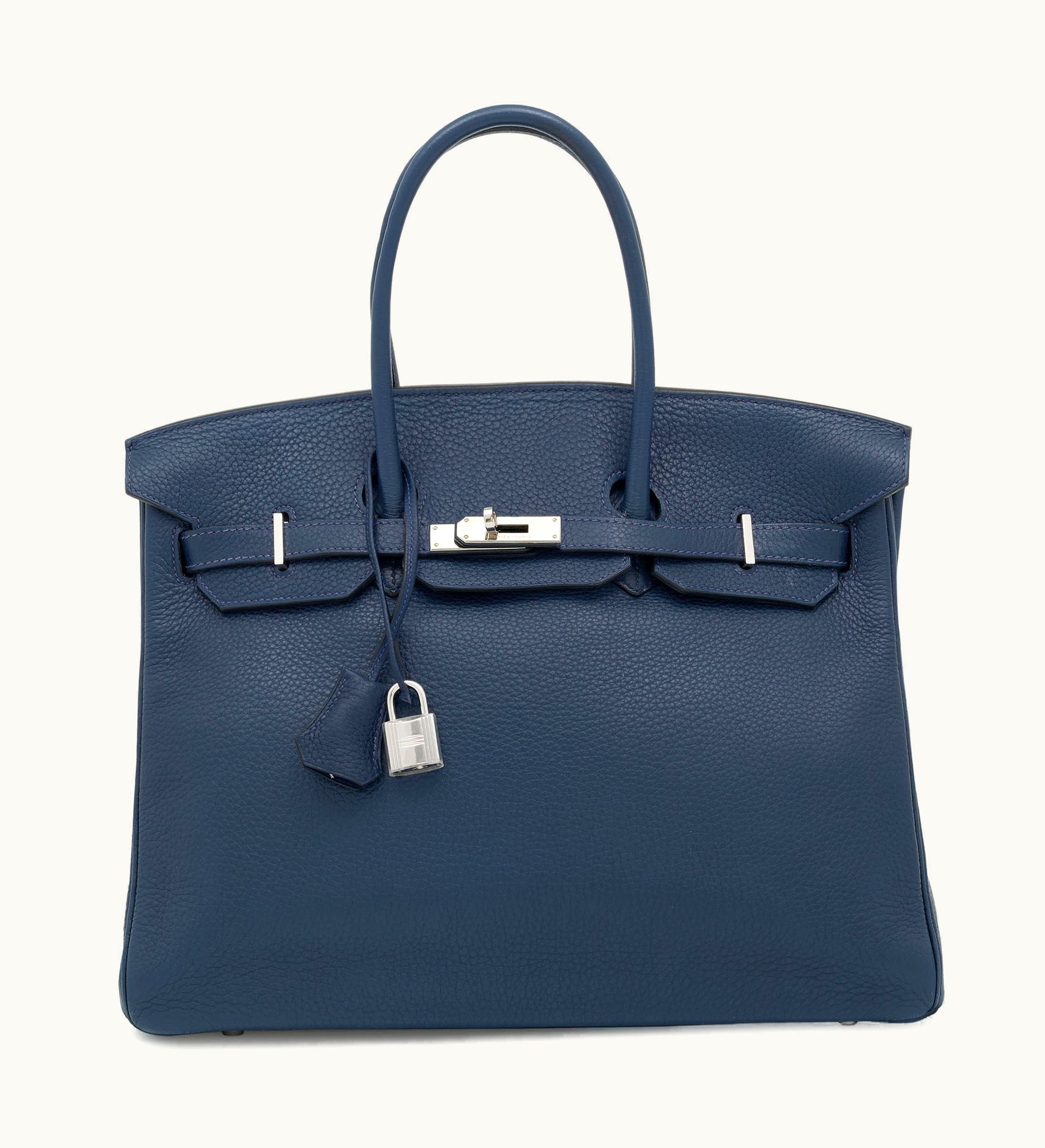 Hermès Hermès Birkin 35cm - Bleu de Prusse - Clemence - Retourne - Palladium (PHW)