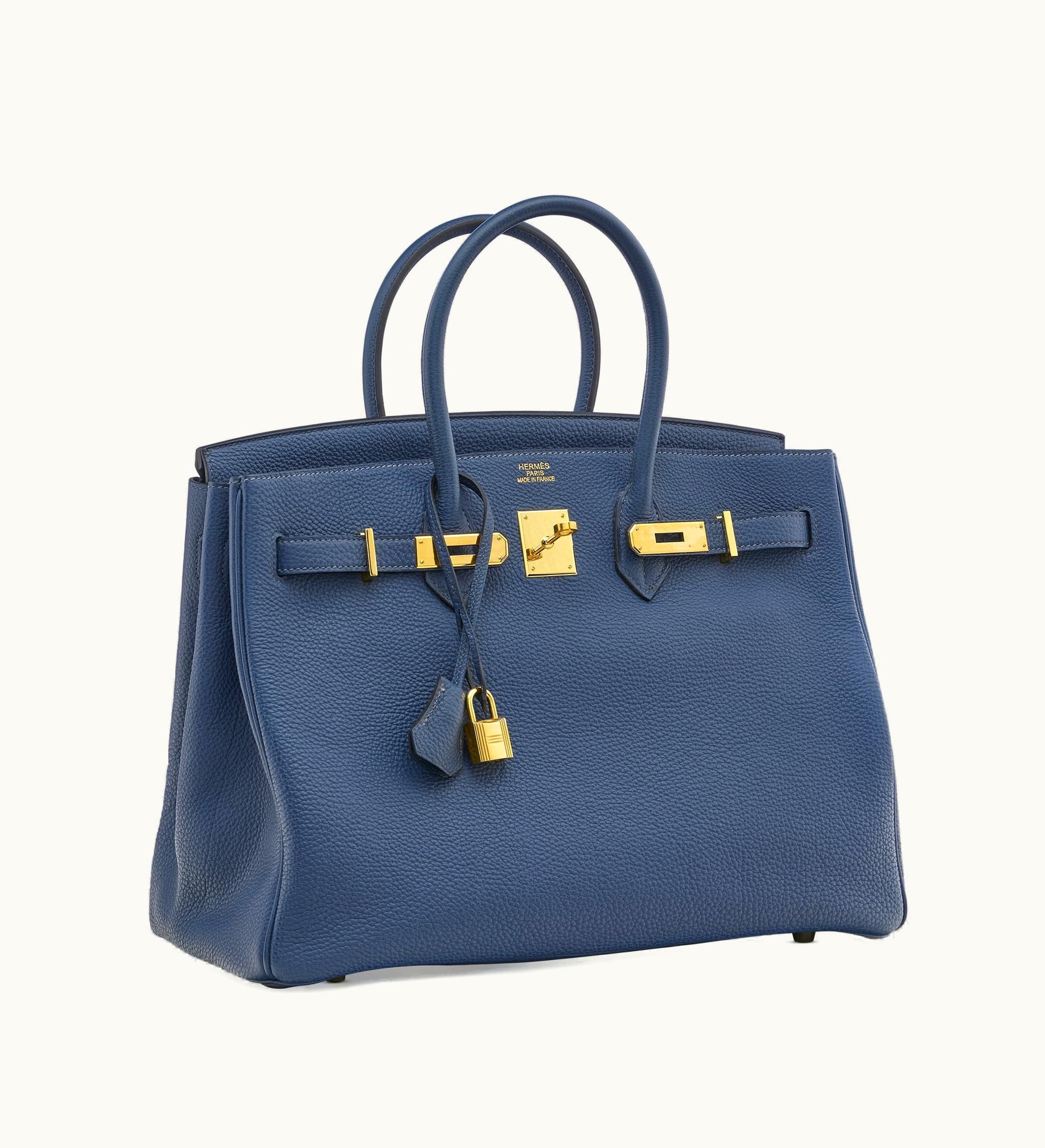 Hermès Hermès Birkin 35cm - Bleu de Prusse - Swift - Retourne - Gold (GHW)