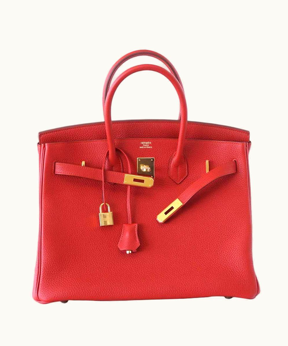 Hermès Hermès Birkin 35cm - Vermillion - Clemence - Retourne - Gold (GHW)