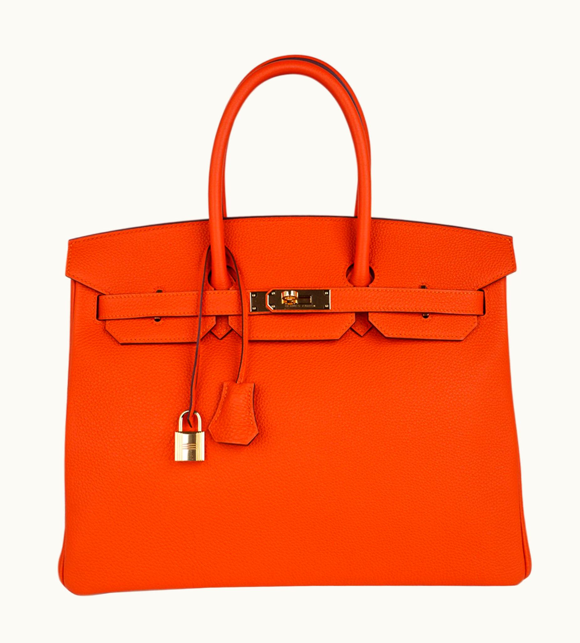 Hermès Hermès Birkin 35cm - Feu - Clemence - Sellier - Gold (GHW)