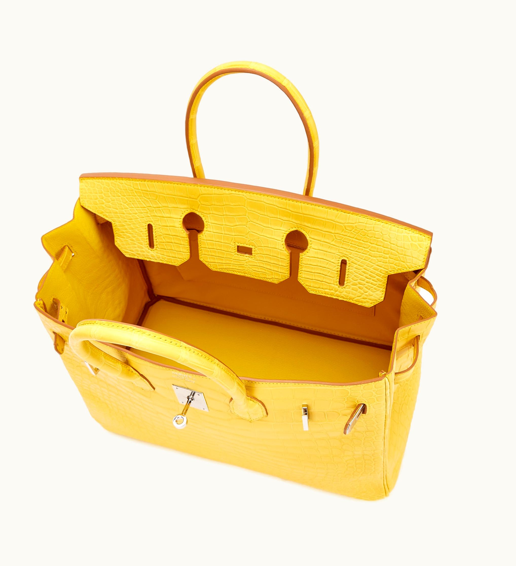 Hermès Hermès Birkin 35cm - Jaune Poussin - Clemence - Retourne - Palladium (PHW)