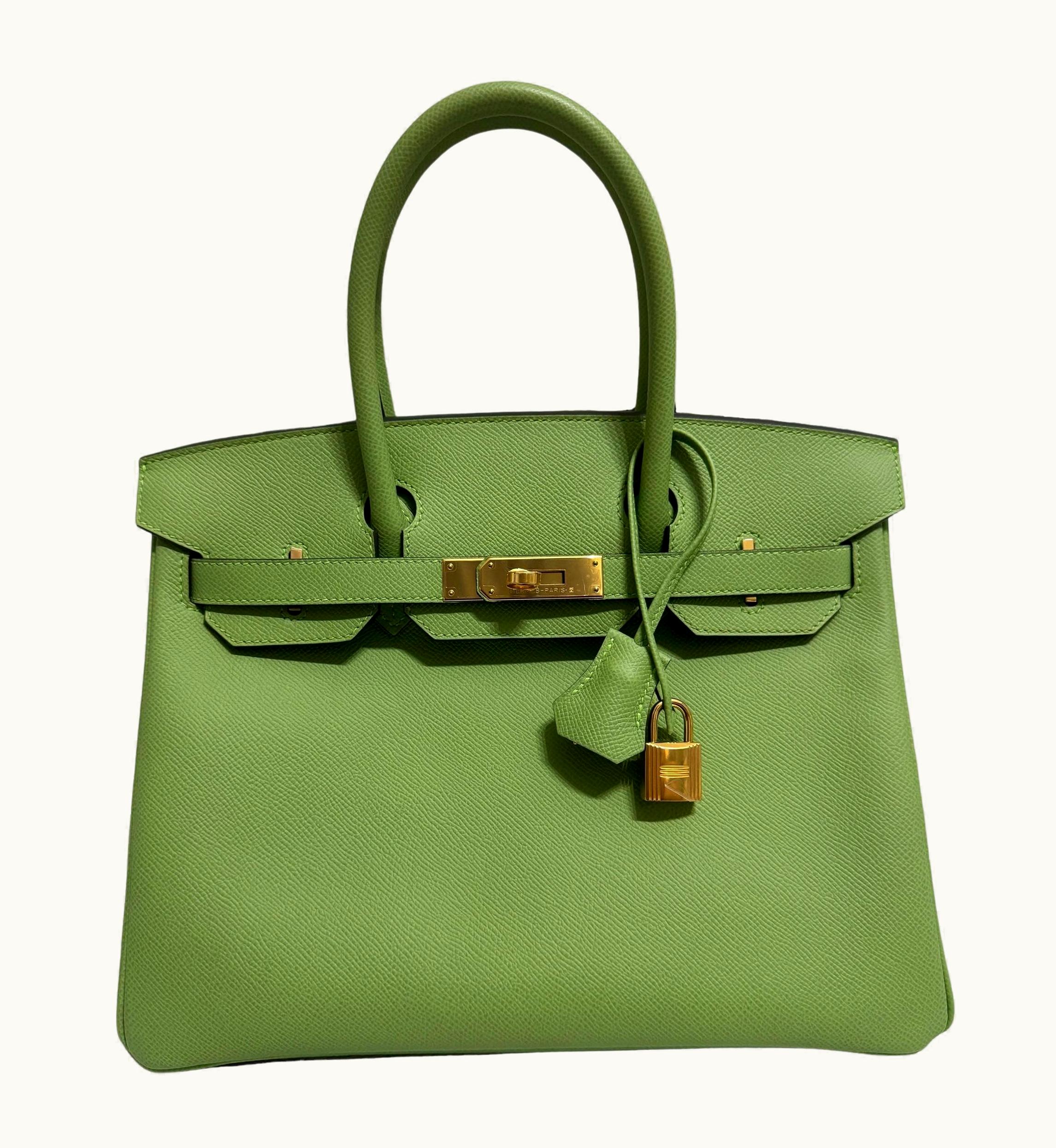 Hermès Hermès Birkin 35cm - Vert Criquet - Clemence - Retourne - Gold (GHW)
