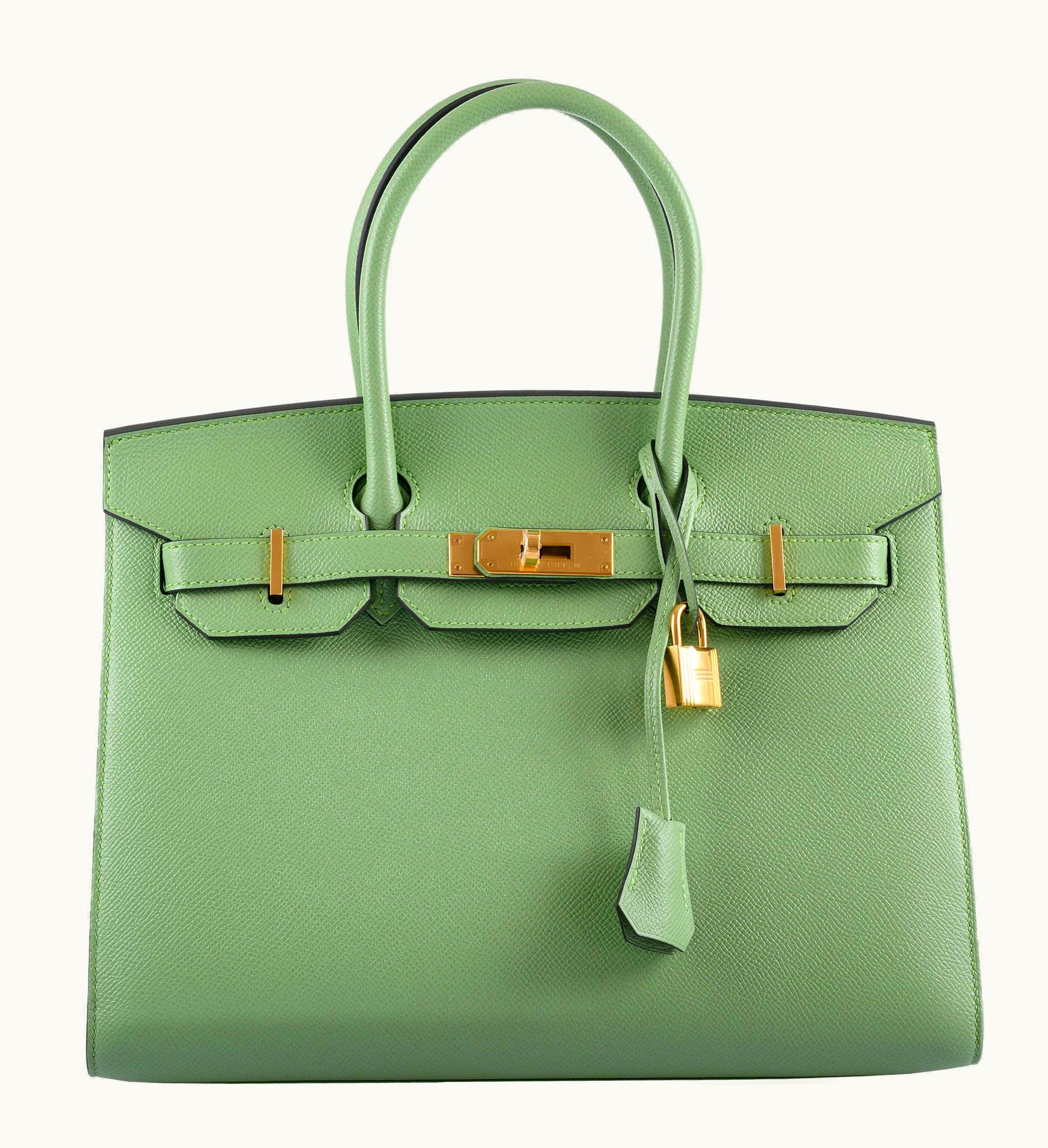 Hermès Hermès Birkin 35cm - Vert Criquet - Clemence - Sellier - Gold (GHW)
