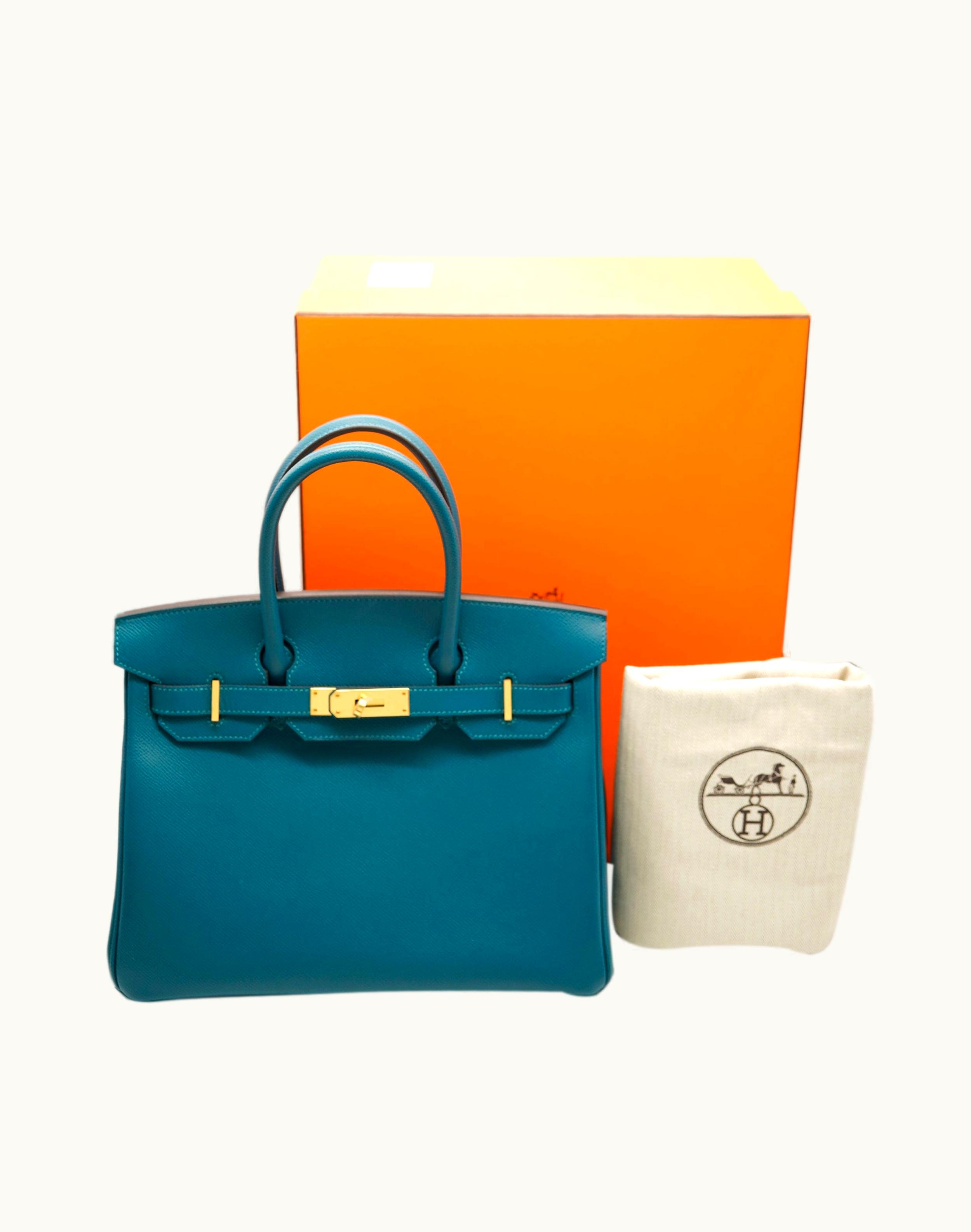 Hermès Birkin 35cm - Vert Bosphore - Clemence - Retourne - Gold (GHW)